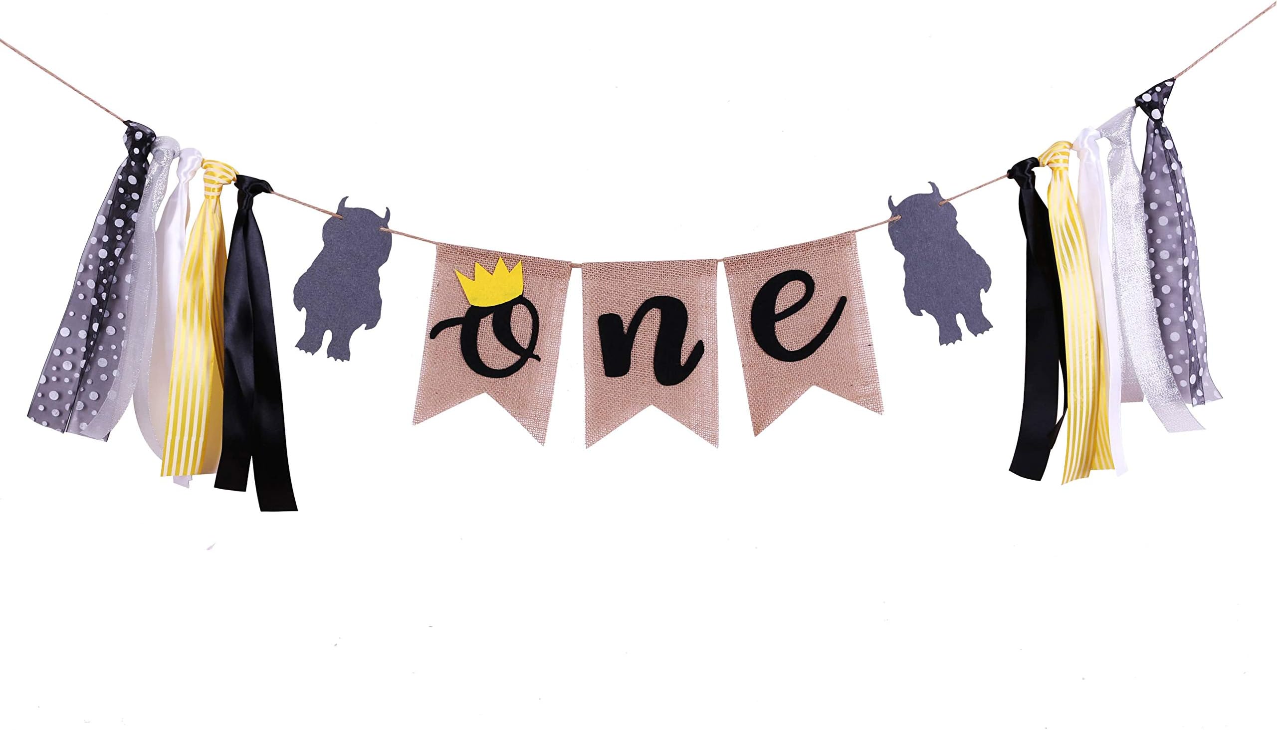 Wild One 1st Birthday Highchair Banner- Handmade Wild One First Birthday Decorations for Photo Booth Props Party Supplies