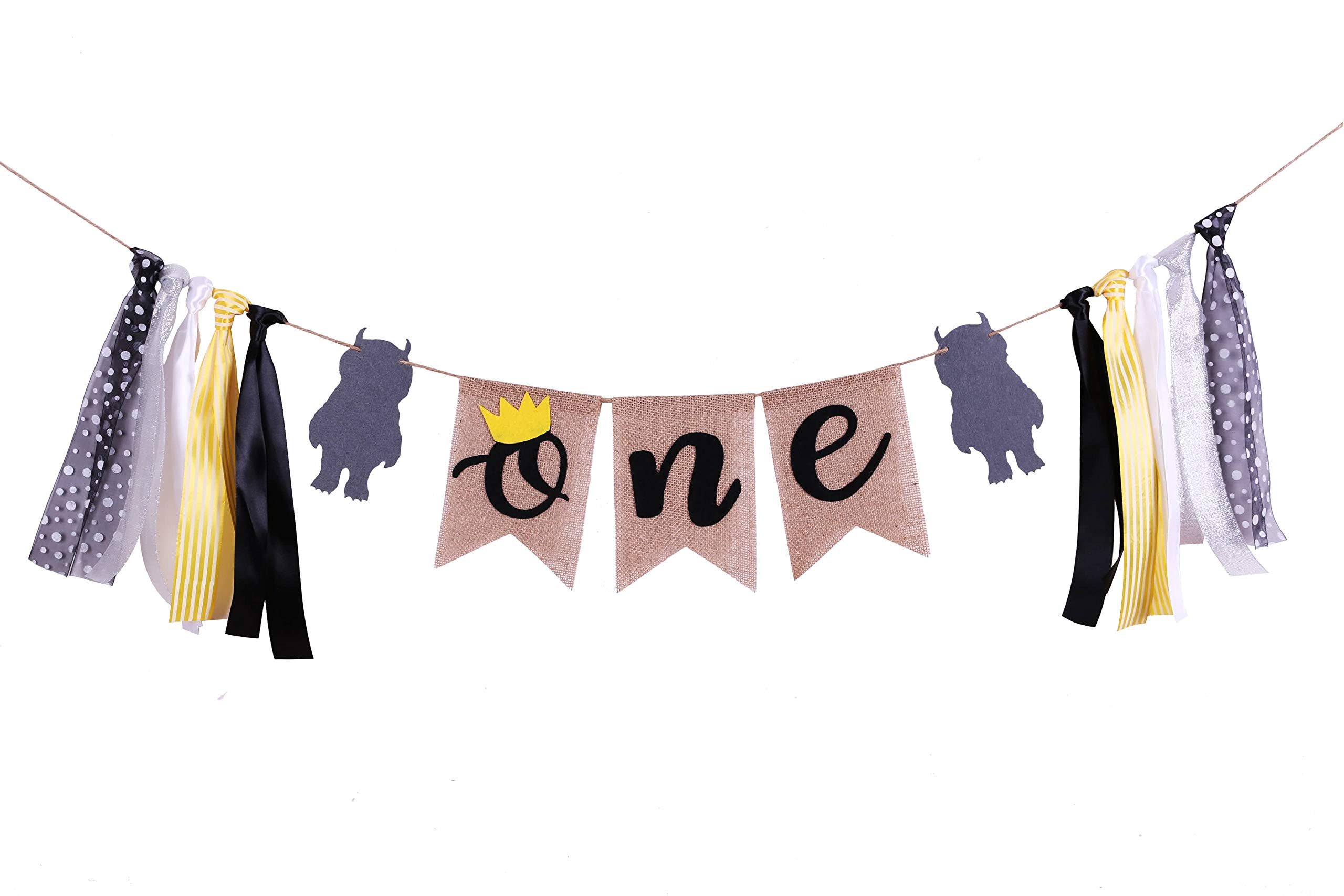 Wild One 1st Birthday Highchair Banner- Handmade Wild One First Birthday Decorations for Photo Booth Props Party Supplies
