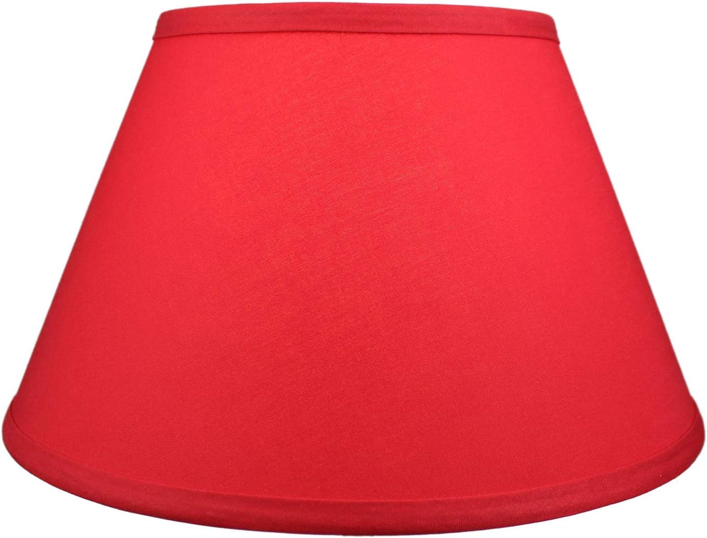 FenchelShades.com Lampshade 7" Top Diameter x 13" Bottom Diameter x 8" Slant Height with Washer (Spider) Attachment for Lamps with a Harp (Rich Red)