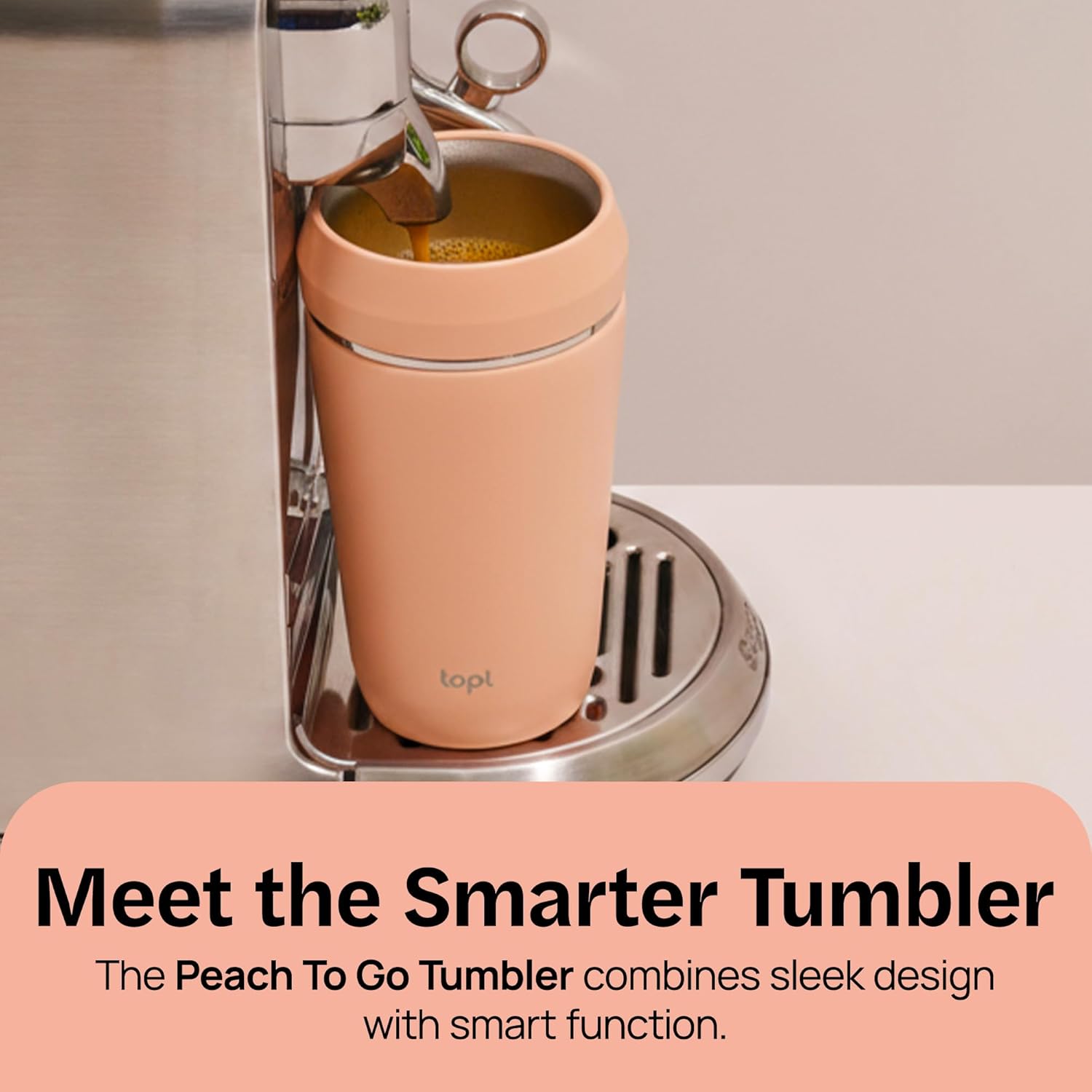 TOPL To Go Coffee Cup – Insulated Travel Coffee Mug with 360° Leak‑Safe Lid, Stainless Steel Coffee Tumbler for Hot/Cold, Spill‑Resistant, BPA‑Free - Peach, 16 oz - Image 2