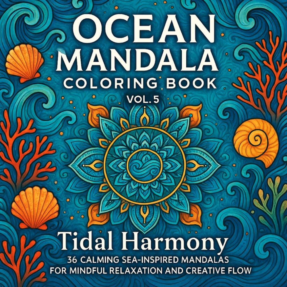 Ocean Mandala Coloring Book Vol. 5: Tidal Harmony: 36 Calming Sea-Inspired Mandalas for Mindful Relaxation and Creative Flow