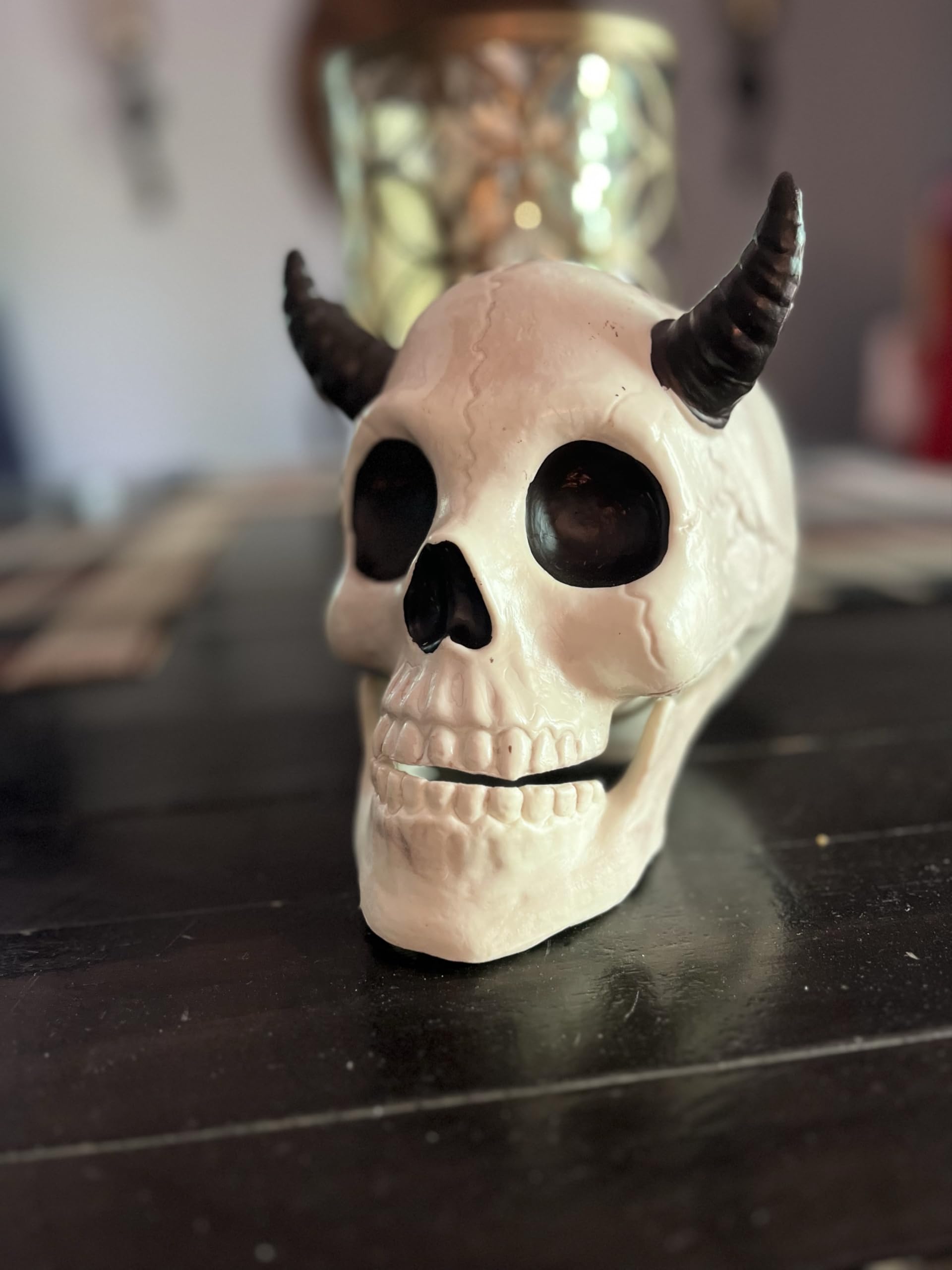 Amazon.com: Crazy Bonez Horned Demon Skeleton Skull : Patio, Lawn