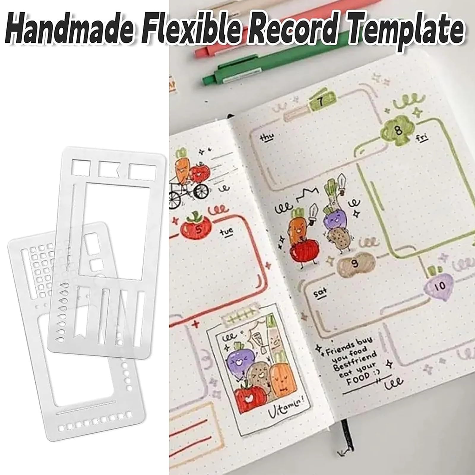 Flexible Planner Schablonen Set - Wiederverwendbar Für Bullet Journals