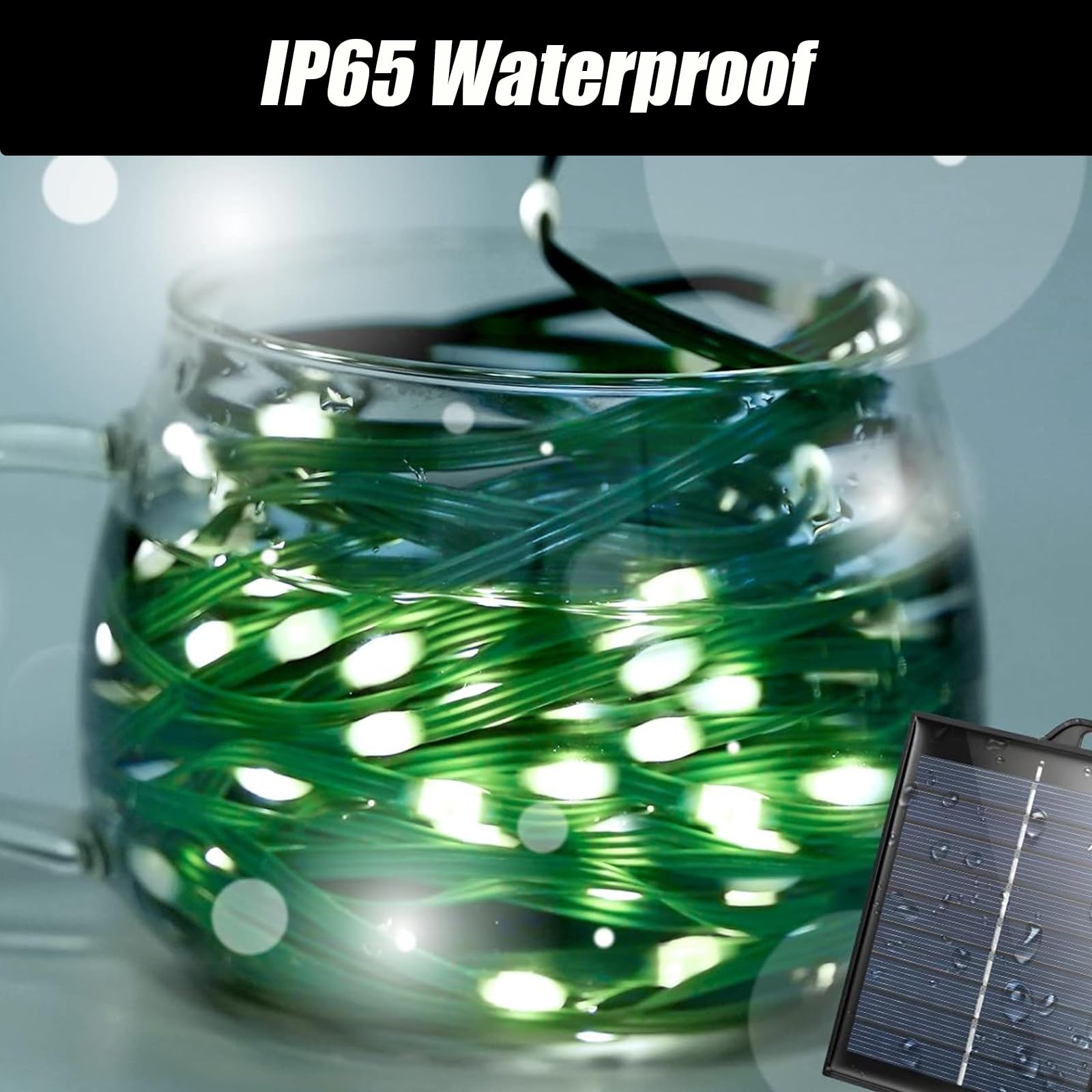 Tacobey Luci Solari Esterno, 20M 200 LED Catena Luminosa Esterno Solare Impermeabile, 8 Modi, Decorative Per Giardino, Cortile (Bianco Freddo)