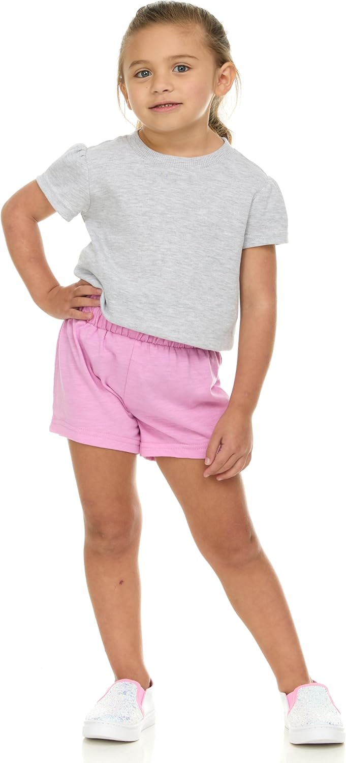 Cudlie 5-Pack Girls' Baby & Toddler Shorts – Comfortable Cotton Blend, Easy Fit, Adorable & Essential Wardrobe - Image 2