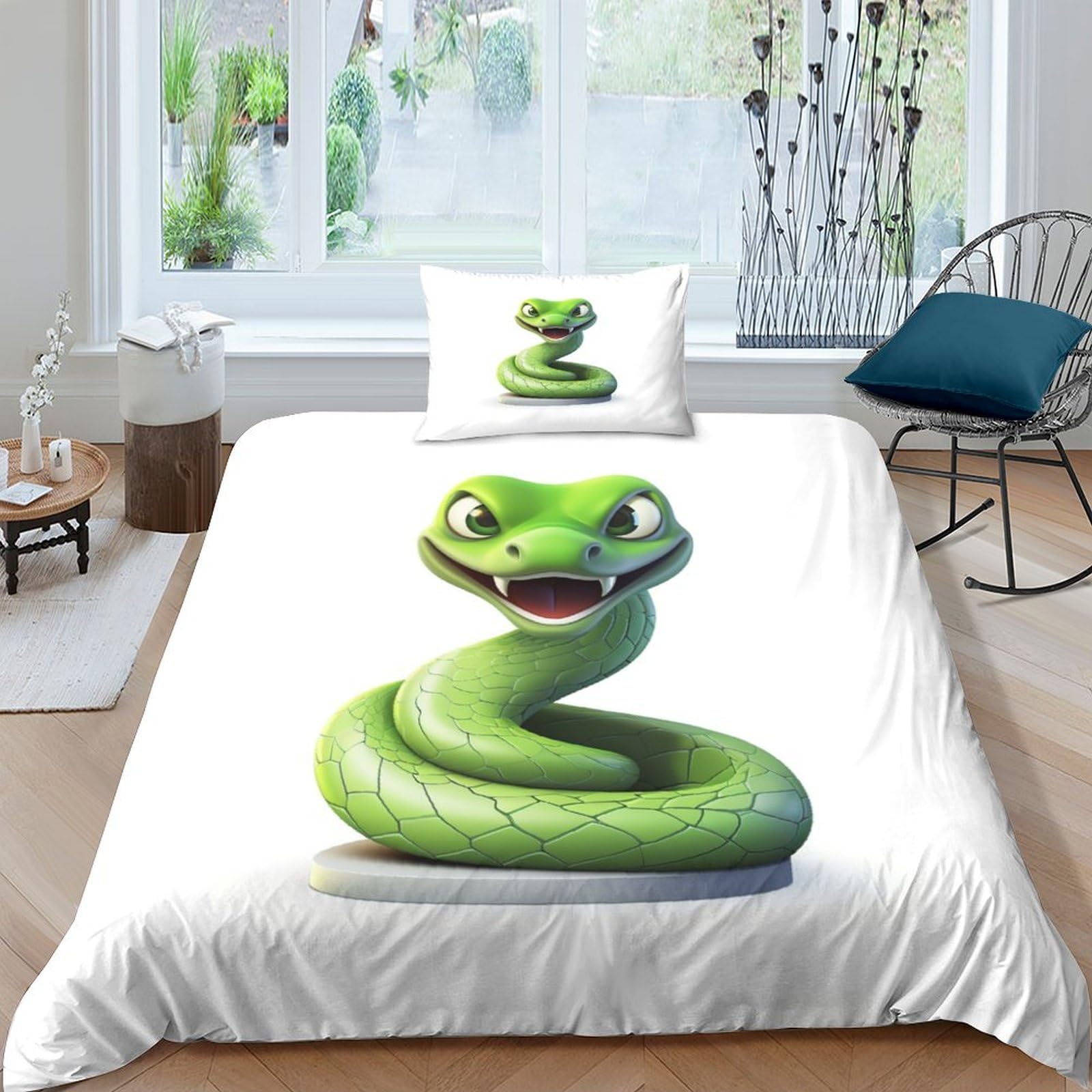 Parure de lit hypoallergénique et lisse avec housse de couette