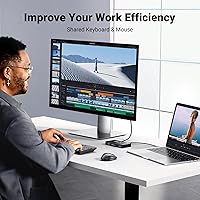 Vista 4 de UGREEN Selector de interruptor USB 3.0, 2 computadoras compartidas, 4 puertos USB, conmutador USB para PC, portátil, teclado, ratón, impresora