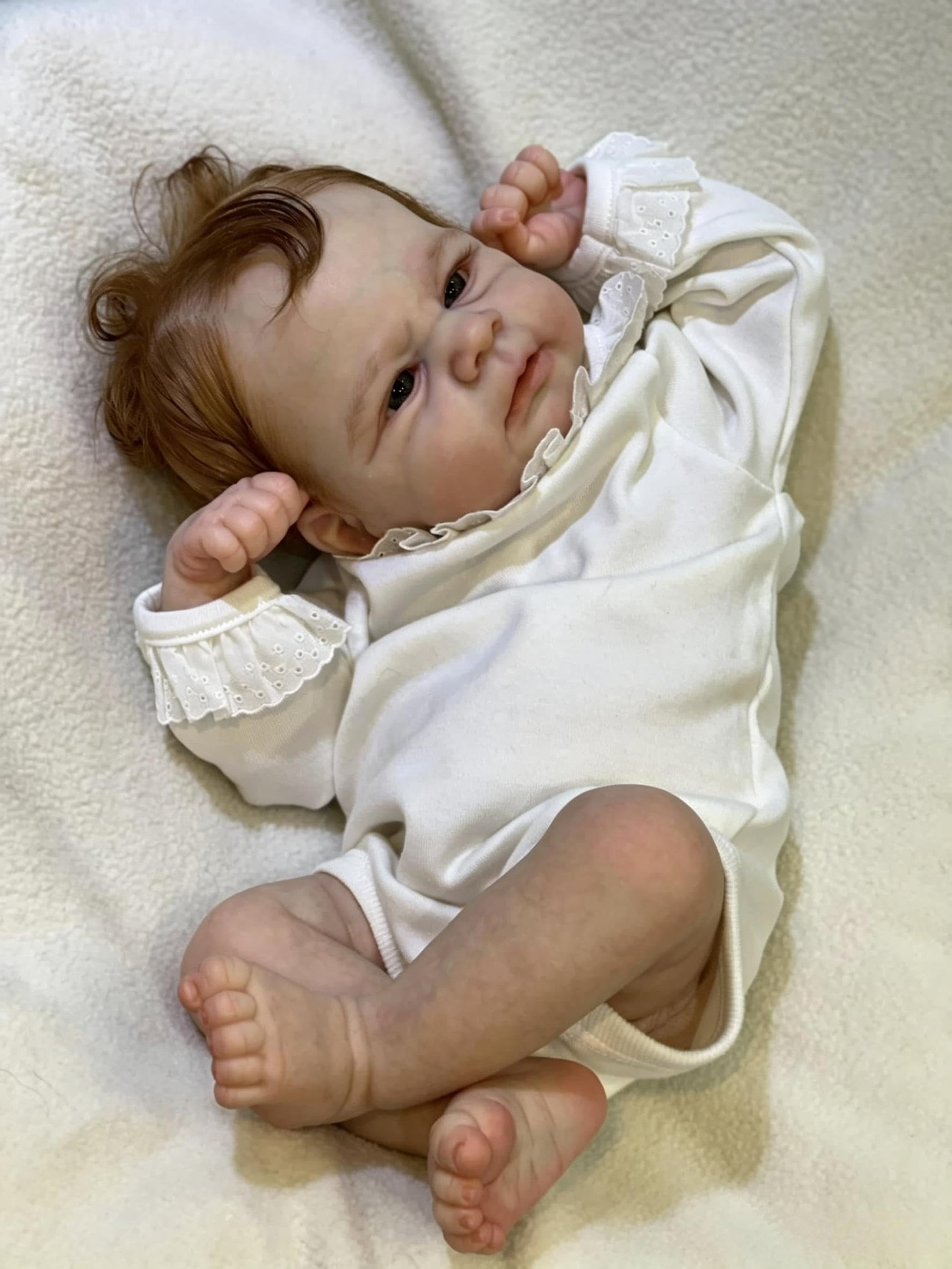 RXDOLL Urocze lalki Reborn Baby Dolls silikonowe na całe ciało, winylowe, wodoodporne, realistyczne lalki dla niemowląt, które wyglądają jak prawdziwe życie, z zabawką do karmienia dla dzieci w wieku