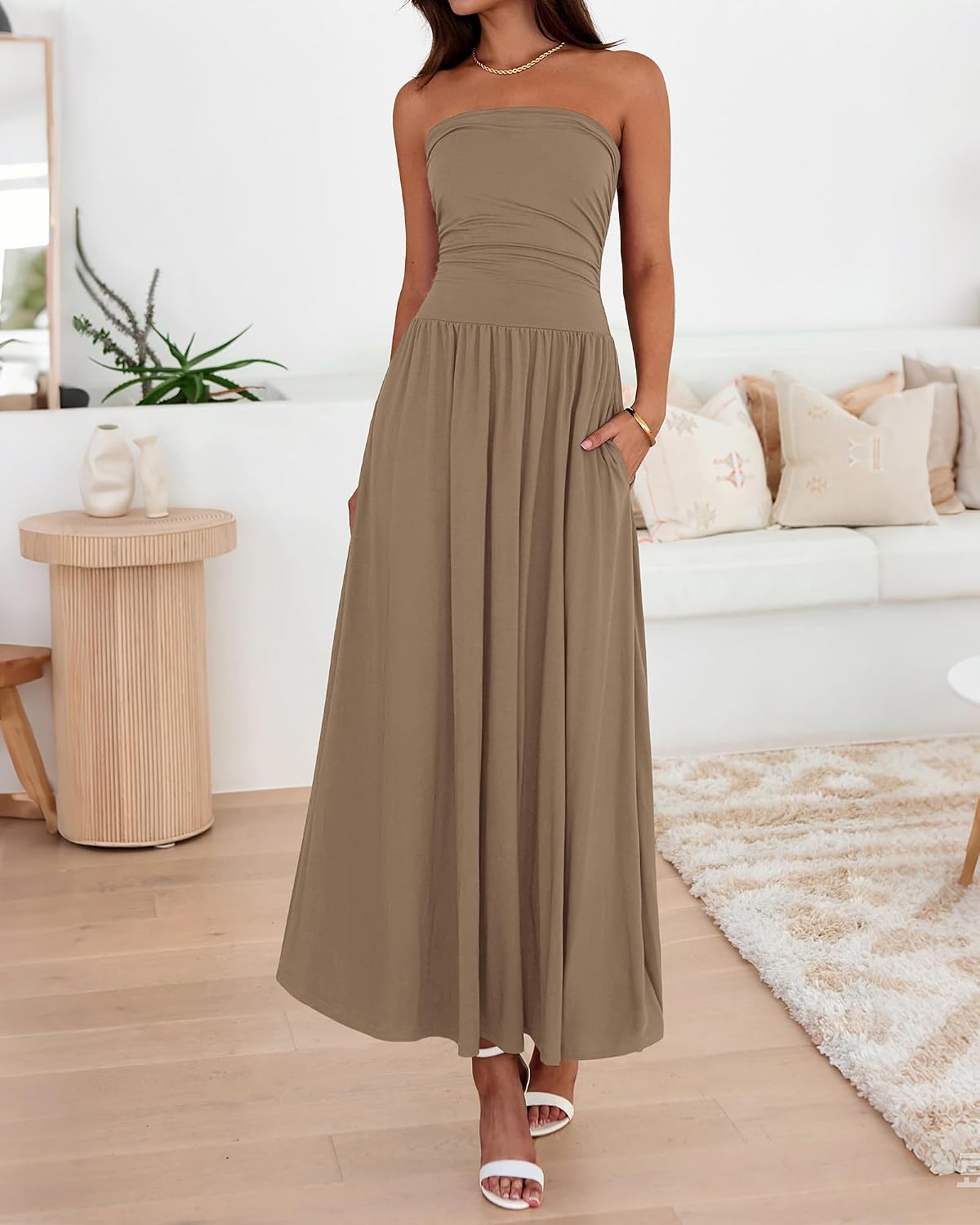  Summer Maxi Dresses for Women Strapless Tube Top Dress thumbnail