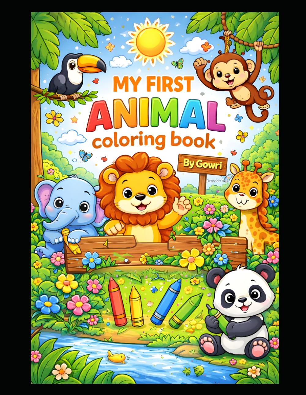 Fun Animal Coloring Book for kids Ages 3-6: Simple & Fun Animal Coloring Book for Toddlers