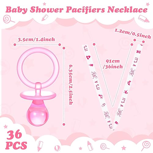 Miniatura 10 de Coume 36 chupetes de baby shower, de acrílico, chupetes de bebé, regalos de fiesta, chupetes con dijes para niñas, niños, decoración de fiesta de