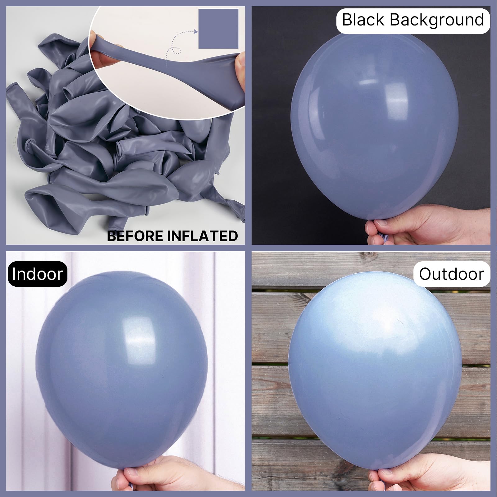 Snapklik.com : Dusty Blue Balloons 51 Pcs 12 Inch Boho Blue Latex ...