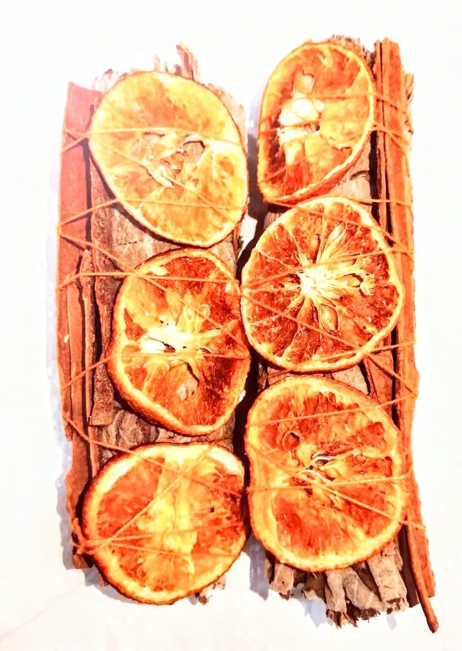 DEVSUDH Premium Organic Himalayan White Sage Orange Cinnamon Smudge Sticks(Pack of 2)| Each Length 16 cm, Weight 40-50 gm | Yoga, Meditation, Reiki, Decoration, Aromatherapy, Auspicious Ritual|