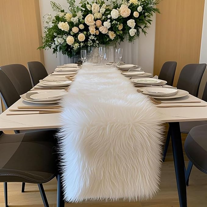 Table Runner,Christmas Fur Table Runner