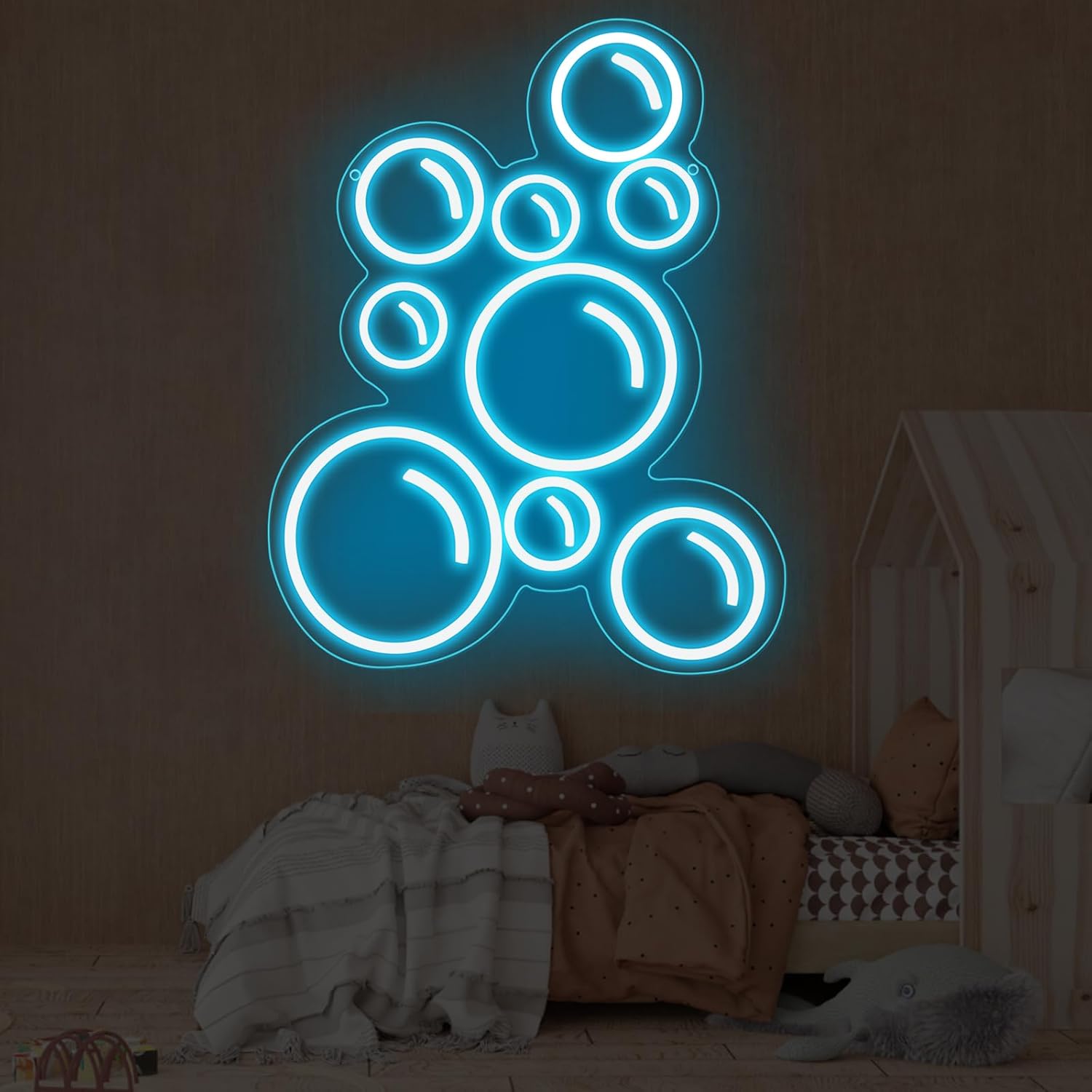 Bubble Neon Light,Bubble Light Sign for Home,Bubble Bar Led Neon Sign Bubble Wall Art Light,Kids Room Decor, Dorm Room Sign, 16.5"x11.8"