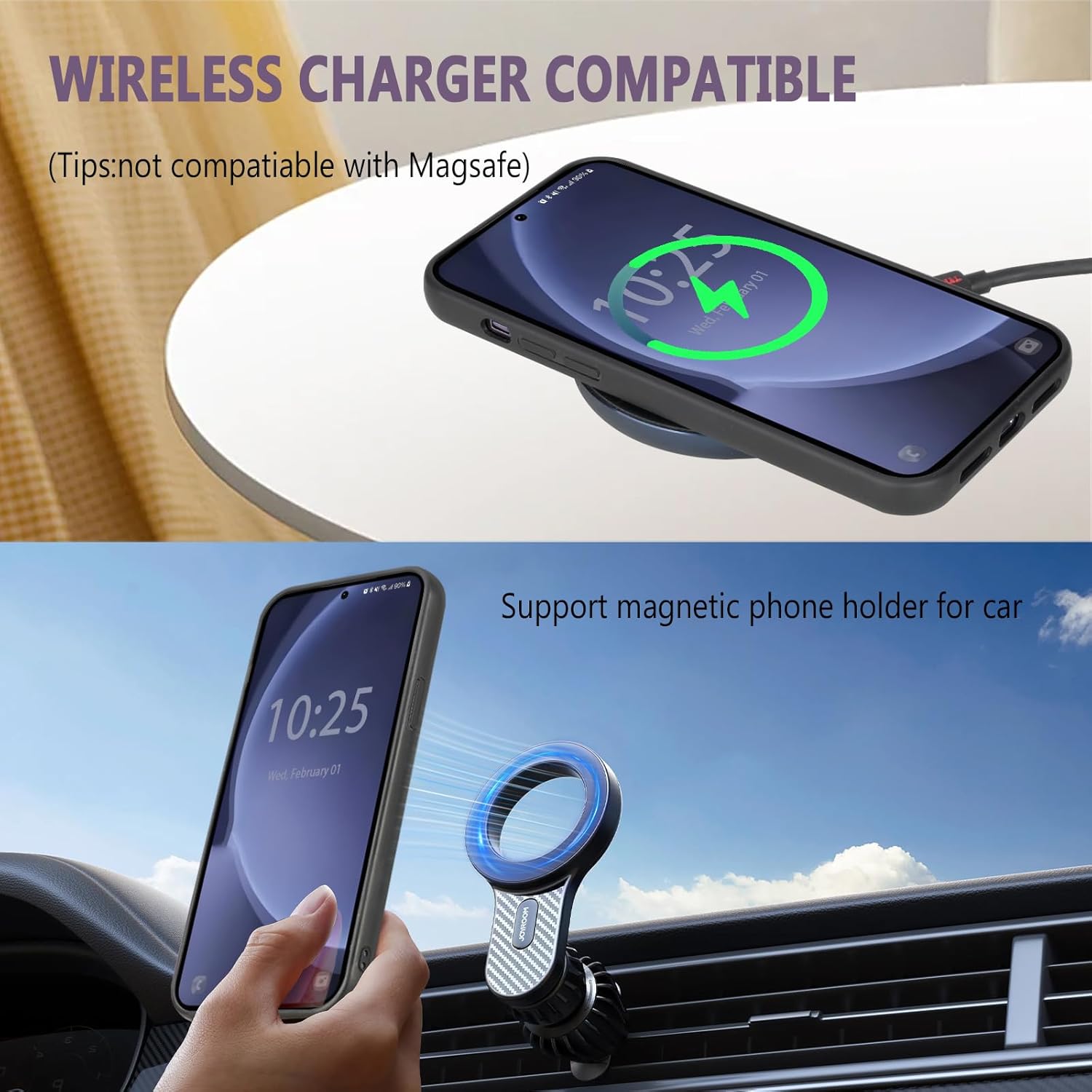 for Samsung Galaxy S25 Wallet Case with Card Holder/Crossbody Wallet/Strap,[RFID Blocking][Magnetic] PU Leather Shockproof Protective Cover Samsung Galaxy S25 Case 6.1”,Purple