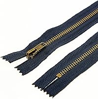 Vista 5 de Leekayer Jeans Cremallera 5# 9 pulgadas Latón Cremallera 9.1 in Metal Navy Cremallera Cinta Cierre Cierre Cremallera Extremo Cremallera Para Costura