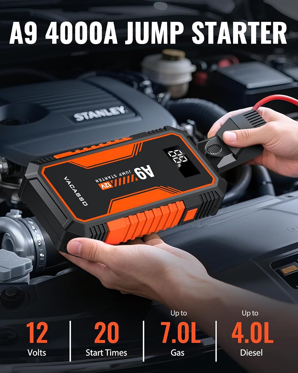 Jump Starter A9 12V 4000A UltraSafe Portable Jumper Starter Orange image 1