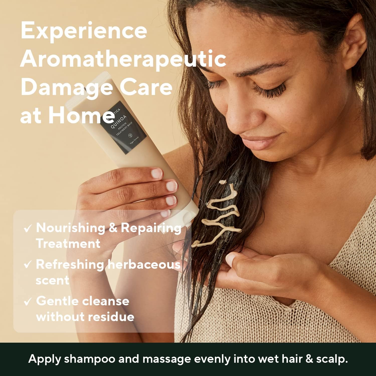 AROMATICA Quinoa Protein Hair Treatment, Silicone-free, Sulfate-free/Nourishes, Moisturizes, and Adds Shine (5.41oz / 160ml) - Image 4