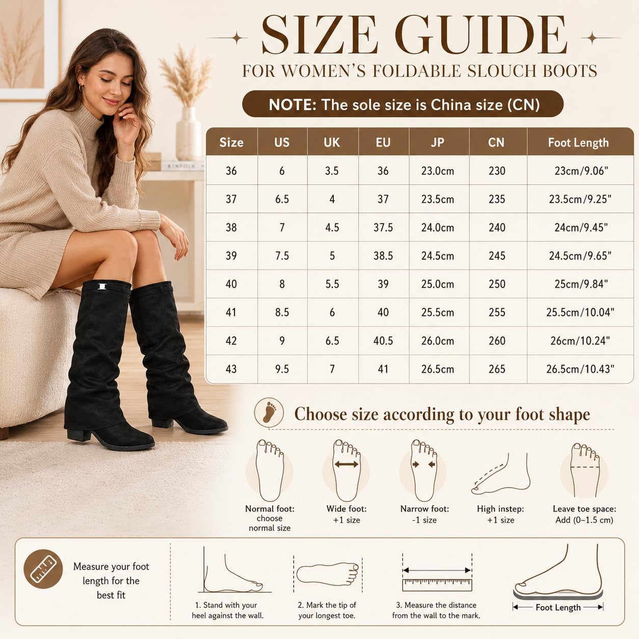 Overknees Stiefel Damen, Fold Over Shark Boots Kniehohe Stiefel mit Absatz Blockabsatz Übergangsstiefel Dressy Kniestiefel Mittelalter Schuhe Retro Damenstiefel, 36-43/EU