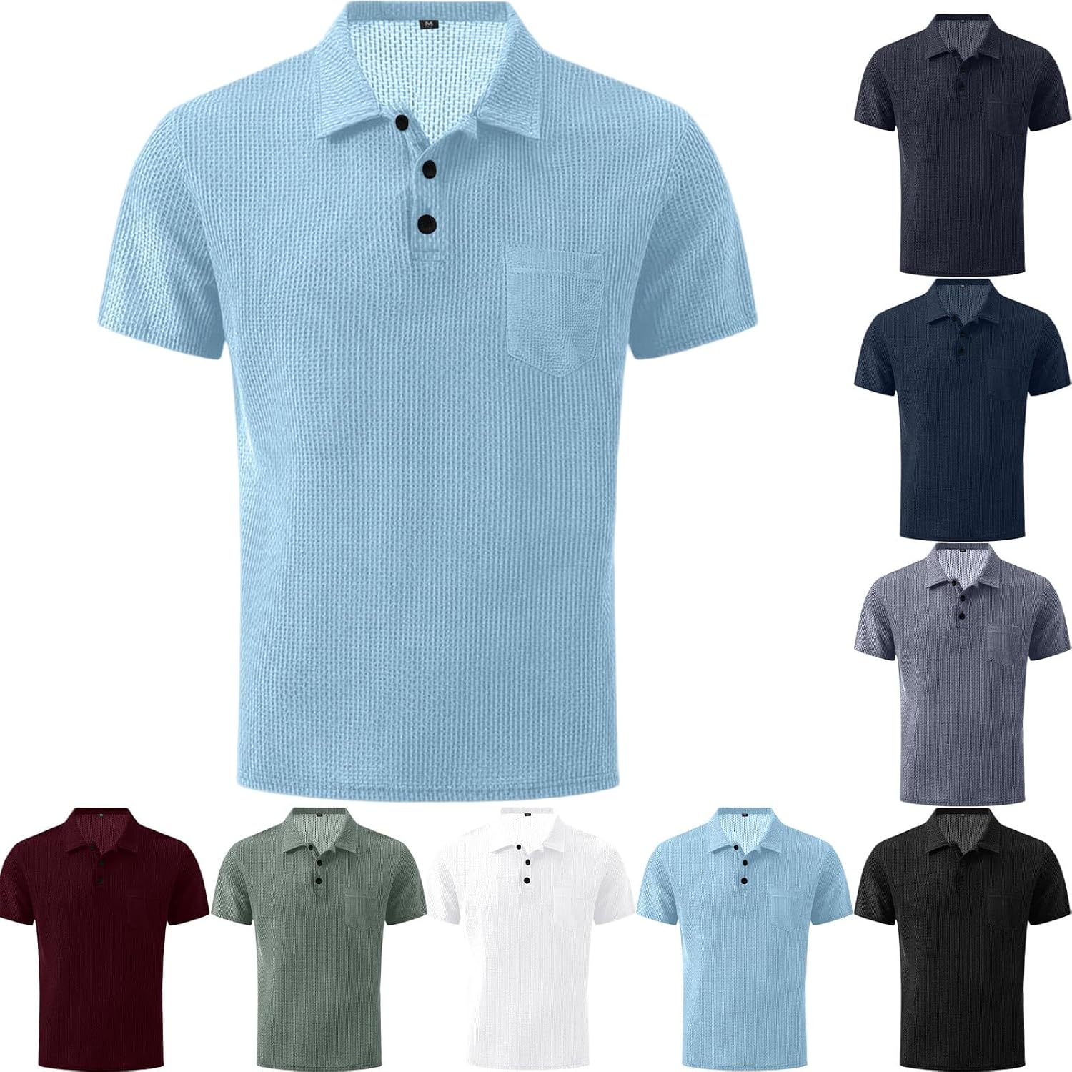 Breeze Polo Shirts for Men Beer Wearbreeze Collared Textured Stretchy Quick Dry Casual Short Sleeve Golf Shirt