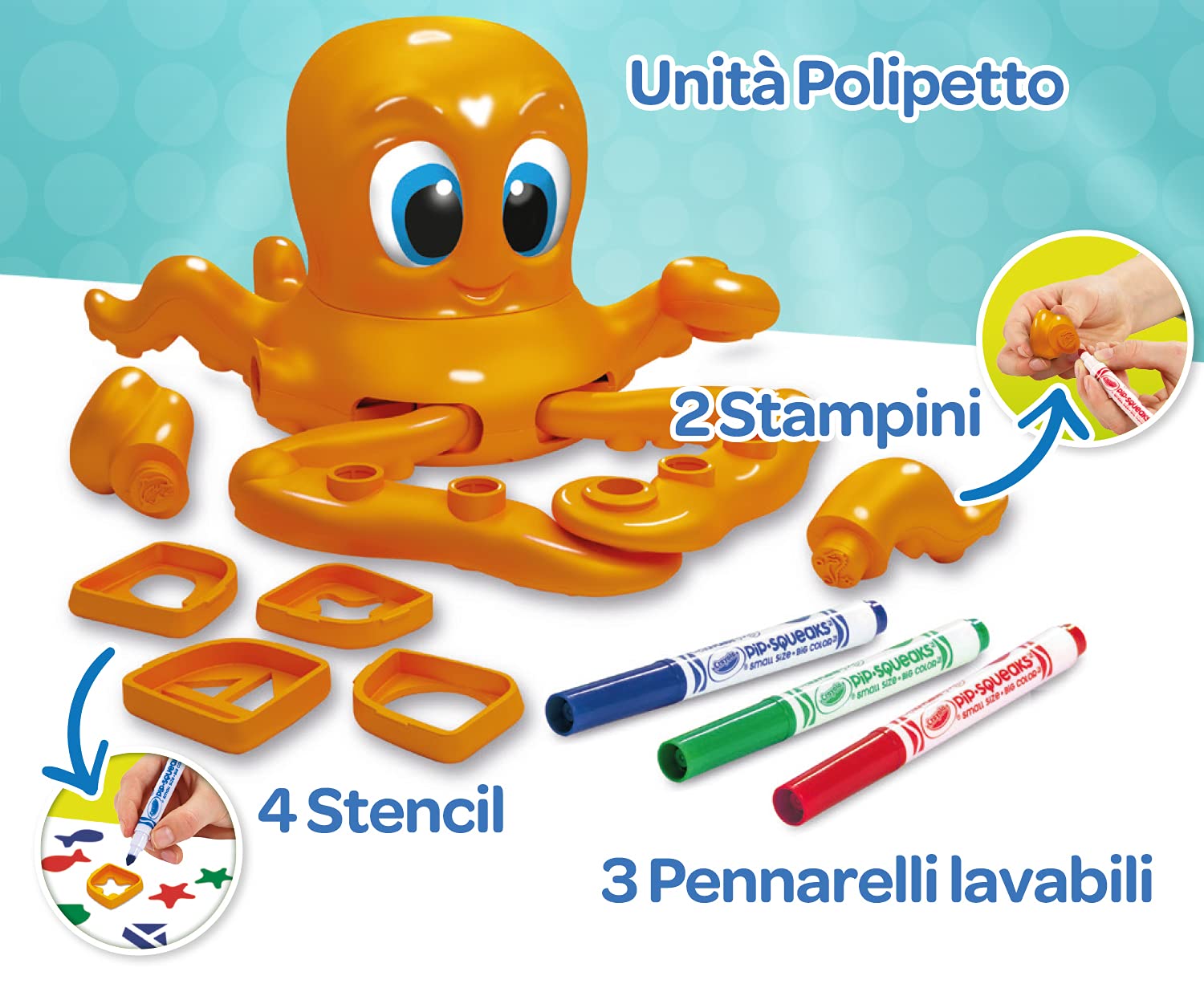 CRAYOLA - Oscar Petit Poulpe Crée tes Mandalas - Activité créative et idée Cadeau pour Enfants, 4,5,6,7 Ans - Multicolore - 920300