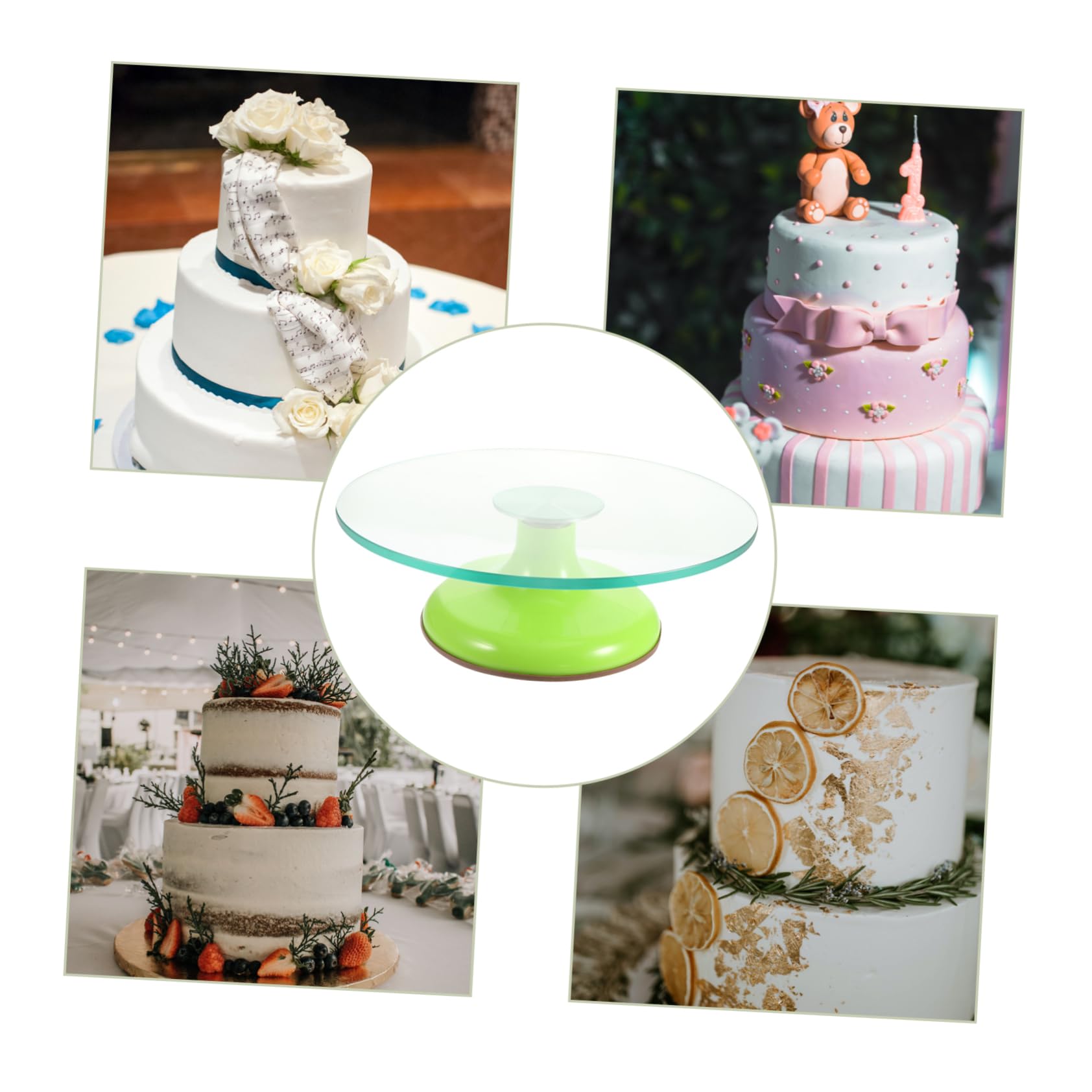 Ciieeo Mesa Giratoria Tartas Plato Giratorio Decorar Herramienta Hornear Profesional