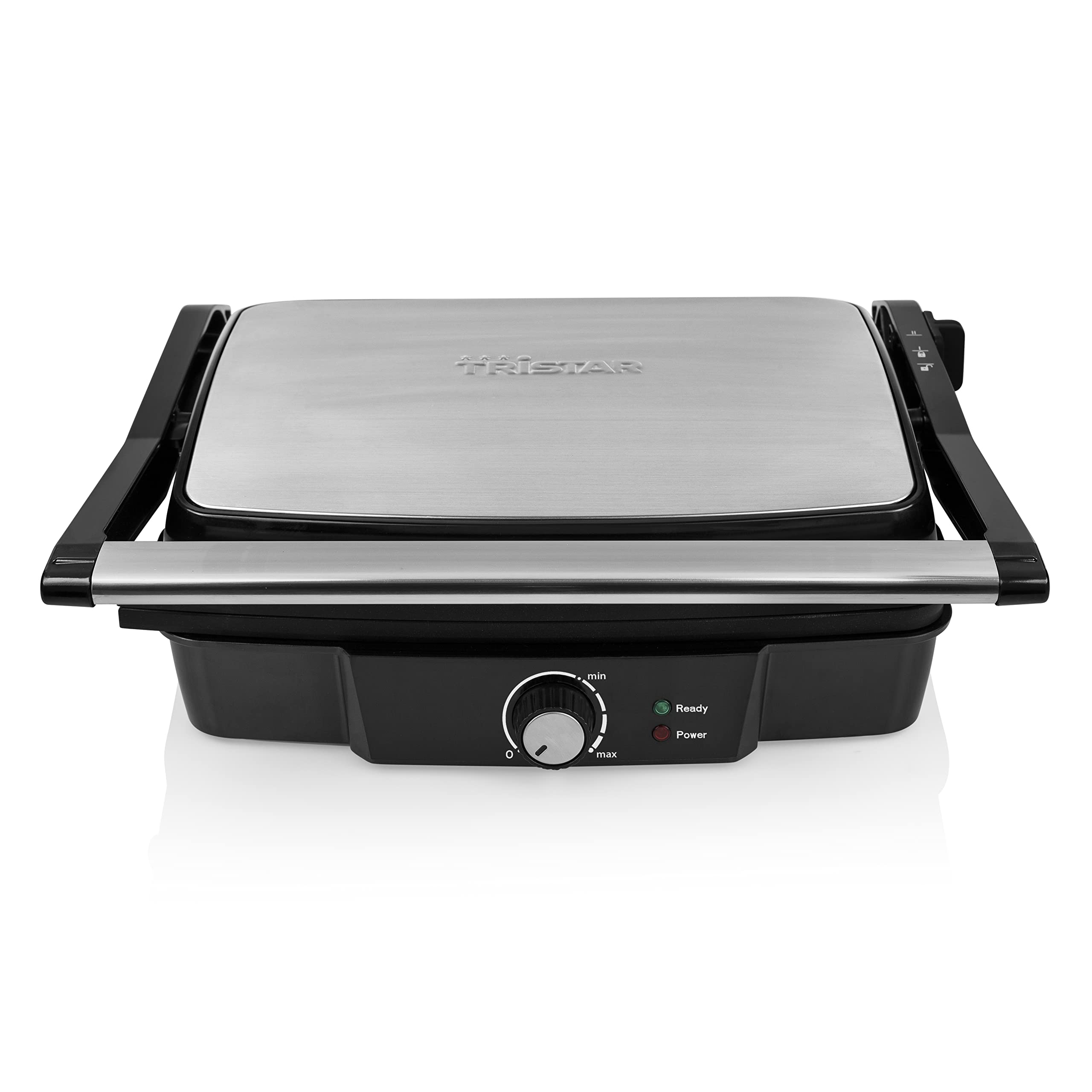 Tristar Griglia Elettrica a Contatto GR-2853, 2000 watt, Apertura a 180°, 29 x 23,5 cm, Utilizzabile anche come griglia da tavolo, colore: Nero