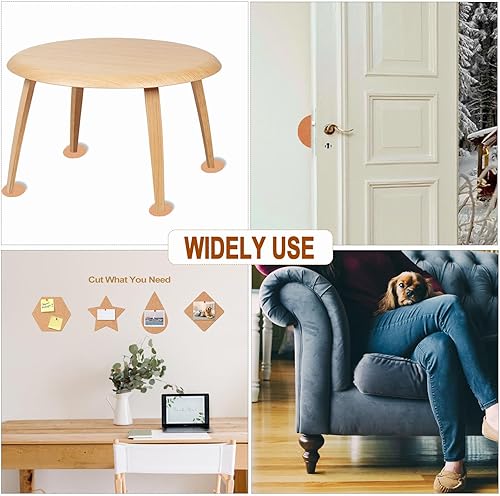 Miniatura 7 de 54 posavasos y tapetes de corcho, cuadrados de 4 pulgadas, bordes curvados y almohadillas redondas (54 piezas)