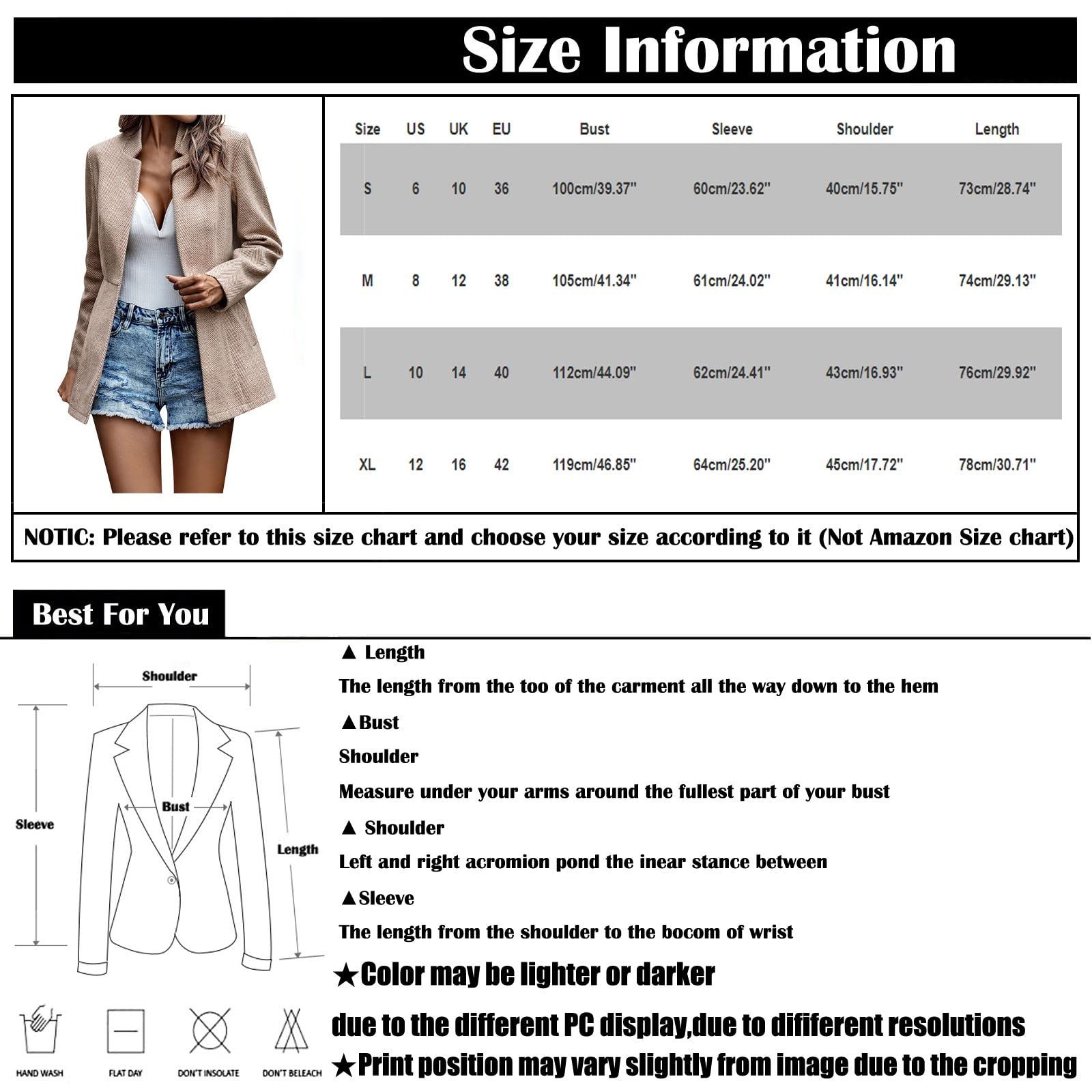 Blazer Damen Elegant Übergangsjacke Mit Taschen Jacke Langarm Mantel