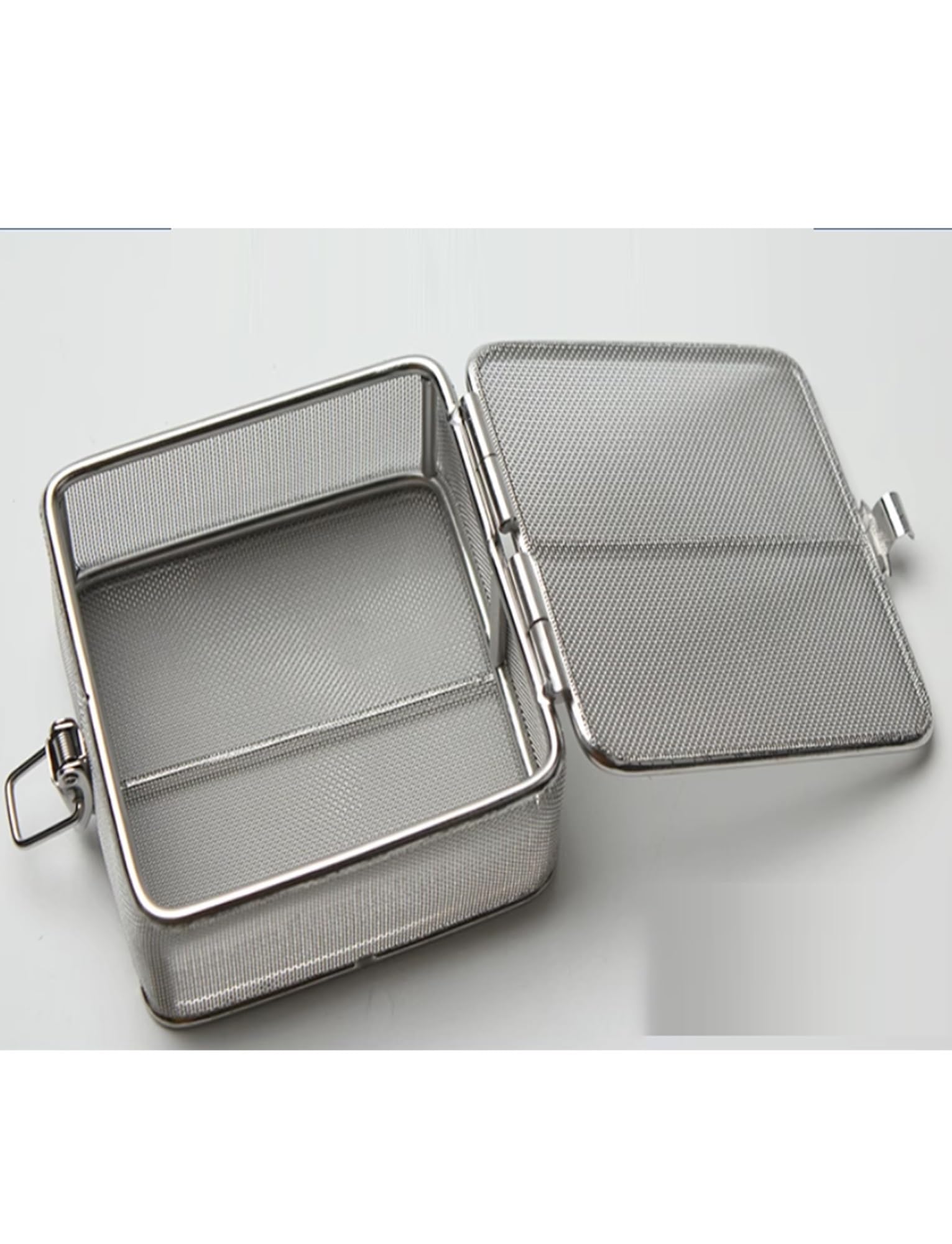 Cestello for sterilizzazione in acciaio inossidabile 304 con maglia da 0,5 mm e coperchio, vassoio for chirurgia medica, adatto for strumenti odontoiatrici ospedalieri, vassoio in metallo(30x25x7cm)