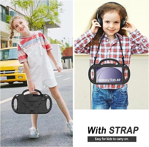 Miniatura 25 de AVAWO Funda infantil para Samsung Galaxy Tab A7 Lite de 8.7 pulgadas 2021, soporte ligero a prueba de golpes con correa, material protector de goma