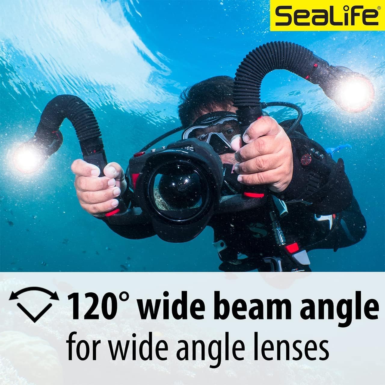 Sealife Sea Dragon SL680 5000 Underwater Lighting Set - Sea Dragon 5000 Photo/Video Light Head with Color Boost, Protective Neoprene Sleeve, Adapters, and Accessories