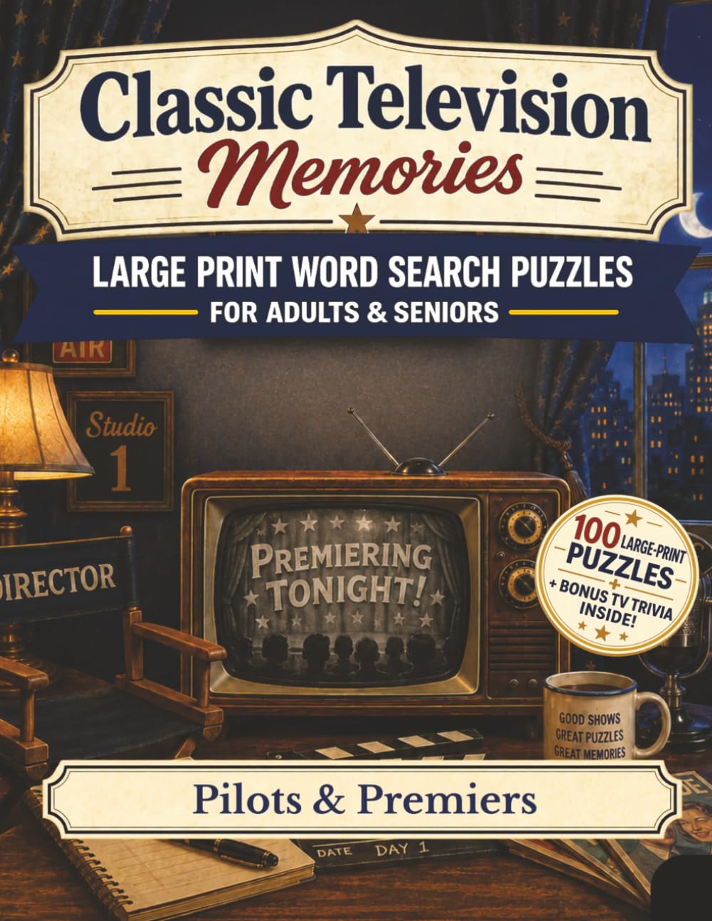Classic Television Memories Word Search: Pilots & Premiers — 100 Large Print Nostalgic Word Search Puzzles for Adults and Seniors with Bonus Classic TV Trivia