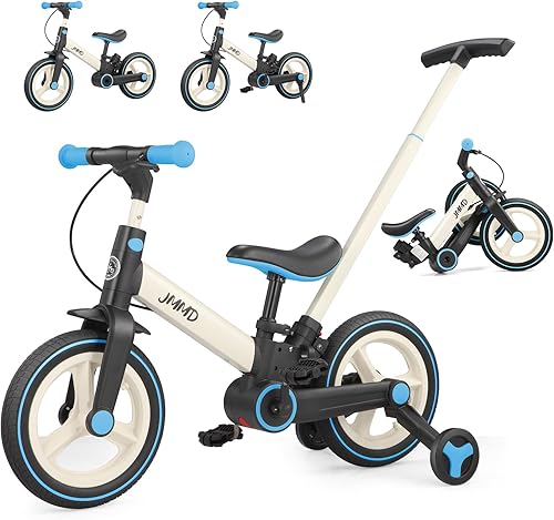 Bicicleta para niños de 18 meses a 5 años, bicicleta de empuje 6 en 1 con ruedas y pedales de entrenamiento, bicicleta de equilibrio para niños y