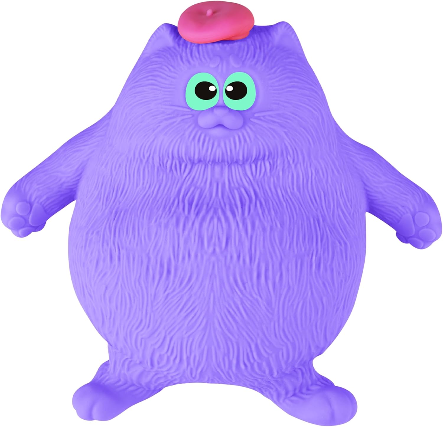 ORB Jumbo Funkee Animalz Squishy Cool Cat with Hat (Purple) - Big, Funny 4.5 lb Stretchy Cat - Squeeze for Stress Relief - Funkee Monkee Sensory and Fidget Collectible Animal Toys for Kids and Adults