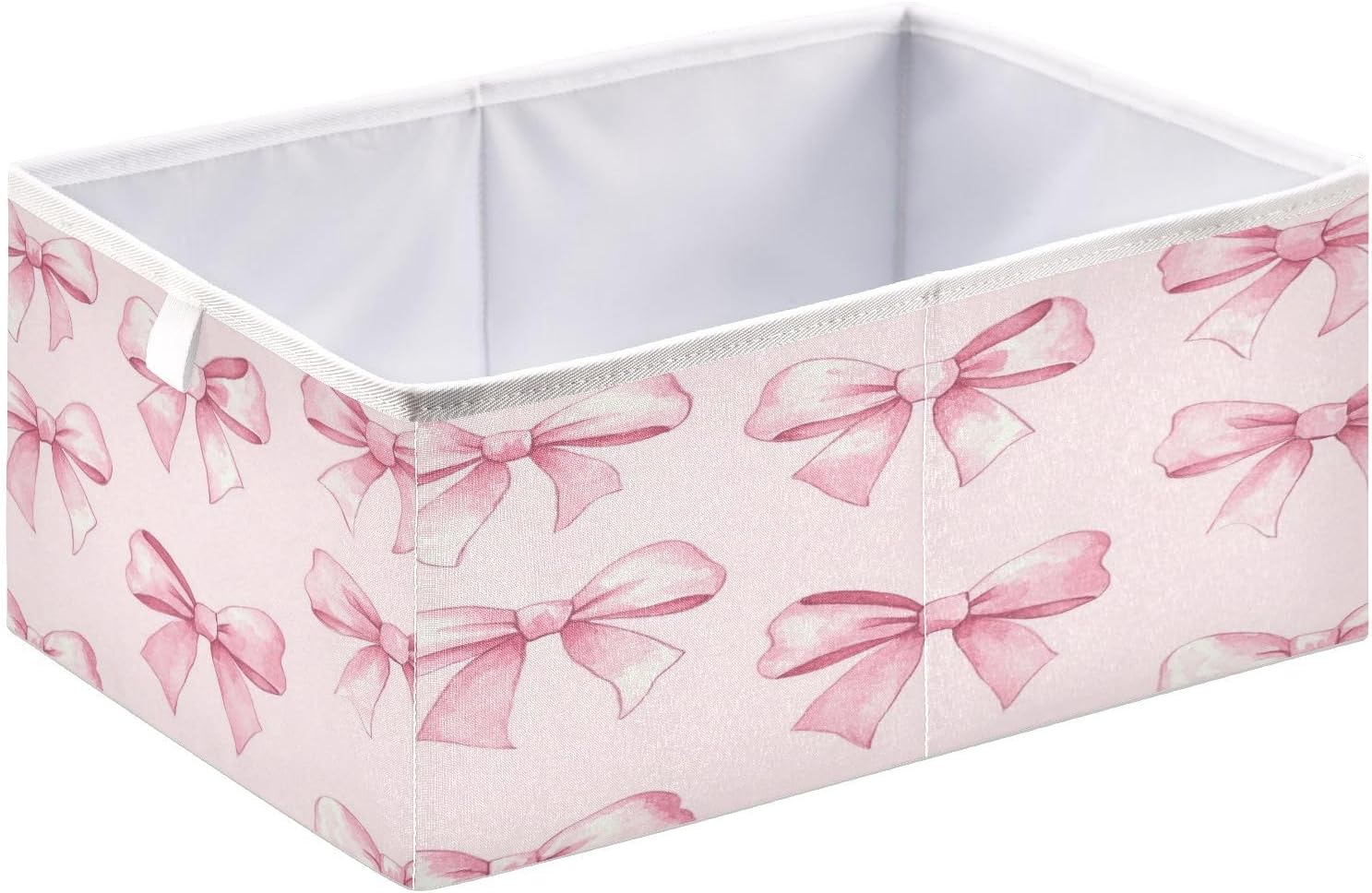 Pink Bows Storage Bins Cube Foldable Storage Baskets Bin Waterproof Home Organizer with Handles Basket for Blanket Clothes image 2