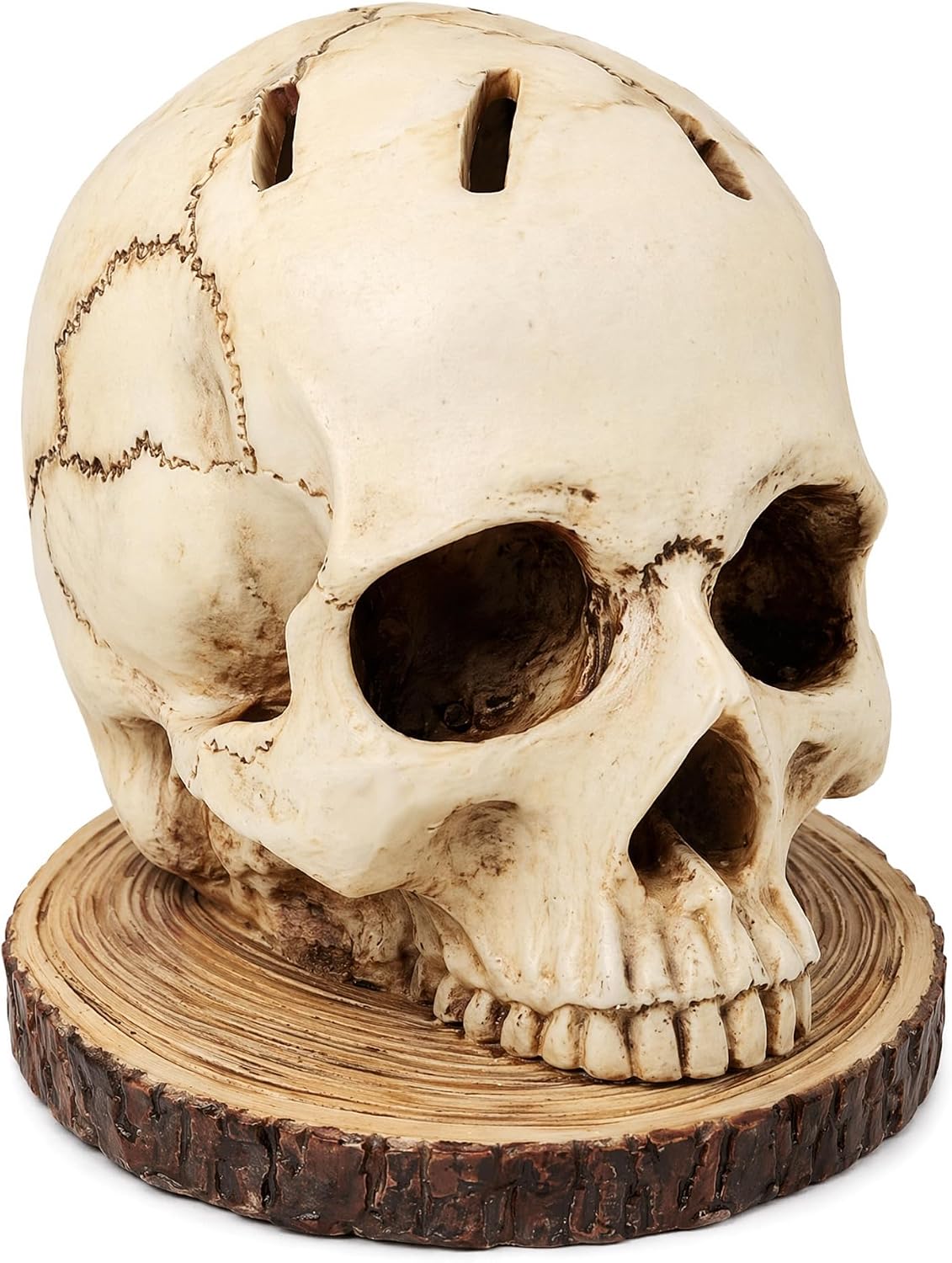 Skull Knife Holder, Resin Knife Block with 7 Slots for Kitchen