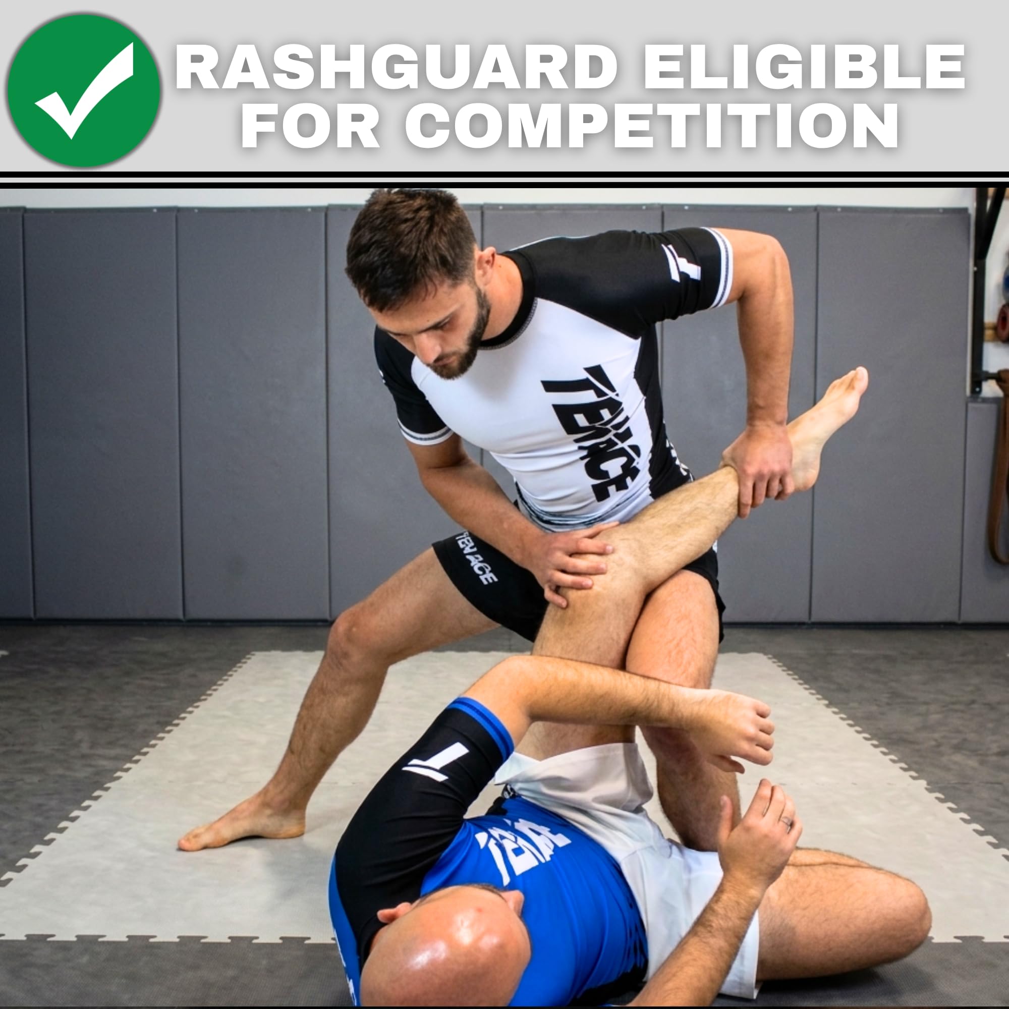 Tenace Camiseta Compresión Diseño Jiu Jitsu Competición - Rashguard para Entrenamiento MMA, BJJ, Grappling
