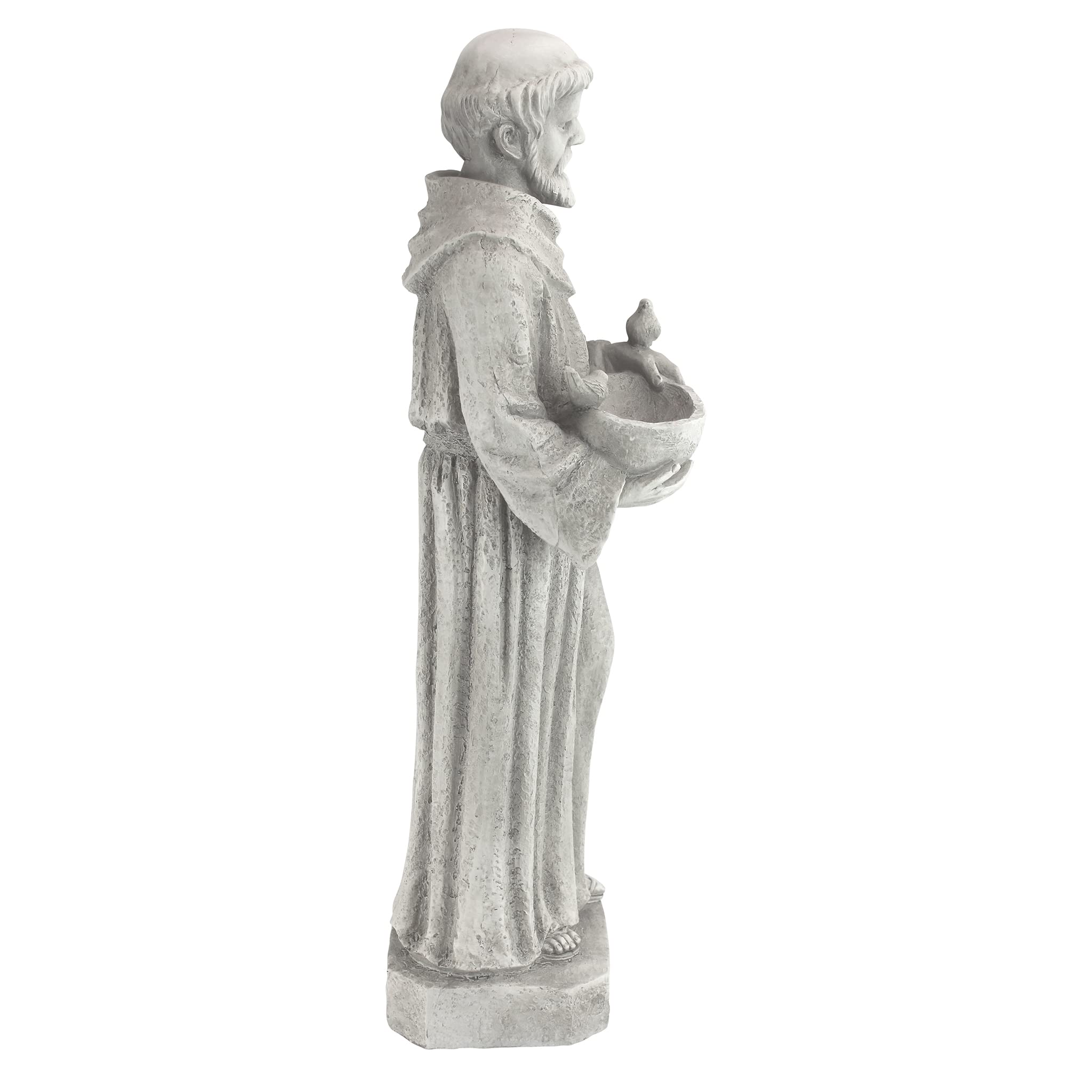 Design Toscano HF309480 Insegna alla Natura: Statua di S. Francesco, Pietra Antica, 16.5x18x51 cm