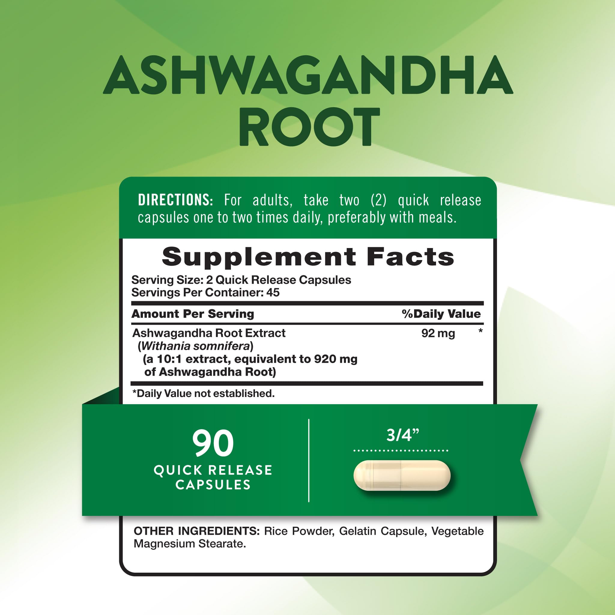 Nature's Truth Ashwagandha Capsules | Herbal Supplement | 90 Count — Amazon image 2