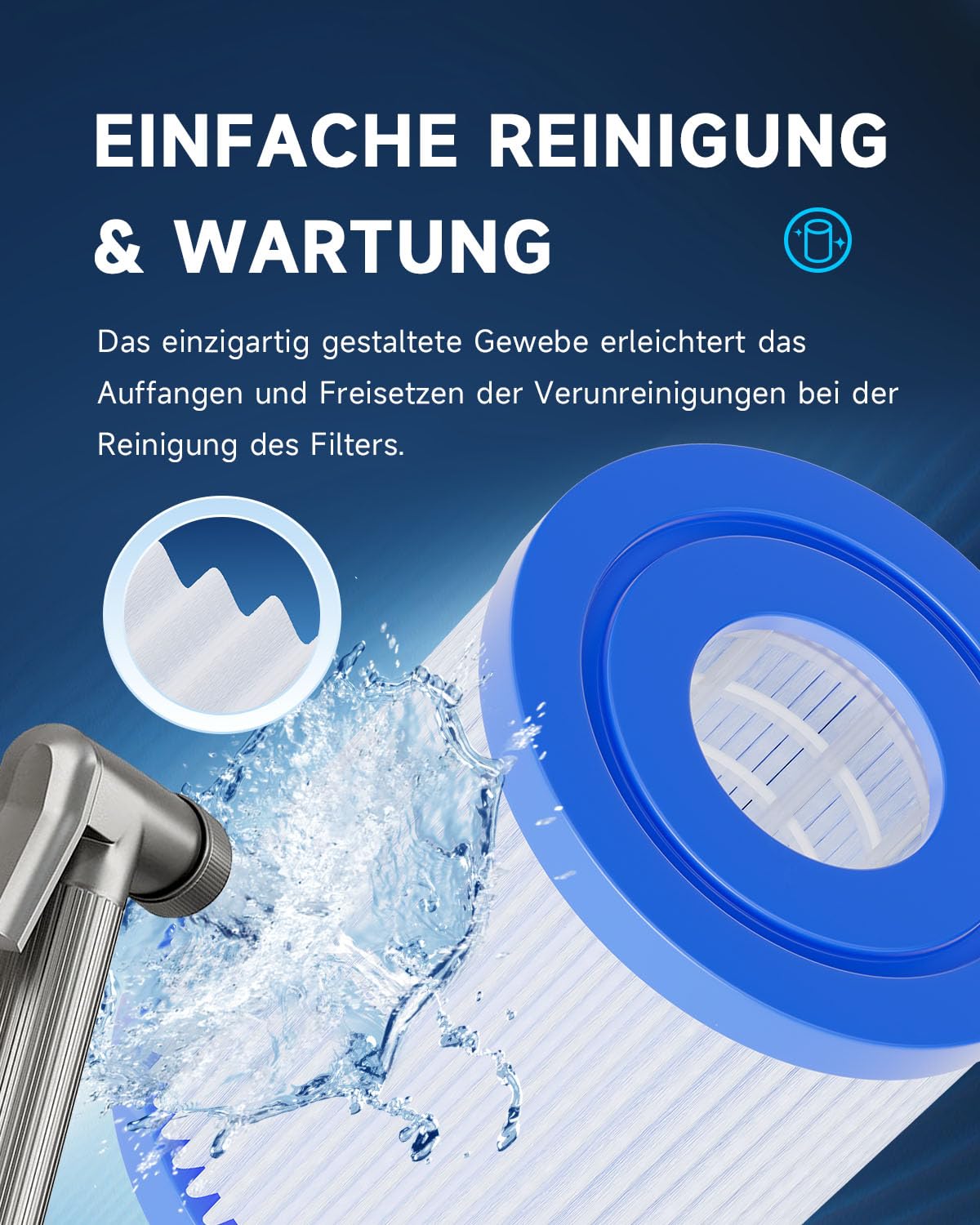 AQUALTRA Lot de 6 Type I Filtre de Piscine Compatible avec 58093/58511/58381/58511E, Filtre de 330 Gallons, 89mm x 79mm Cartouche Filtre de Piscine Hors Sol