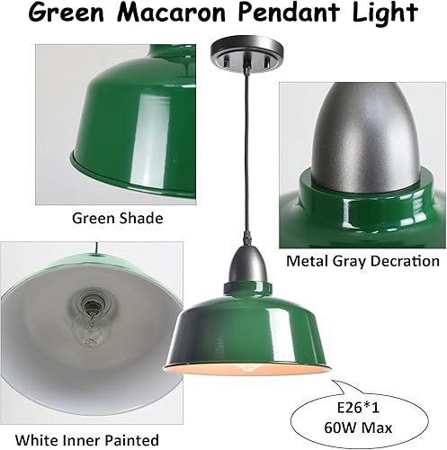 Miniatura 4 de Moderna lámpara colgante verde de granja, cúpula de macarrones, isla de cocina, luces colgantes para el hogar, bar, encimera, comedor, comedor,