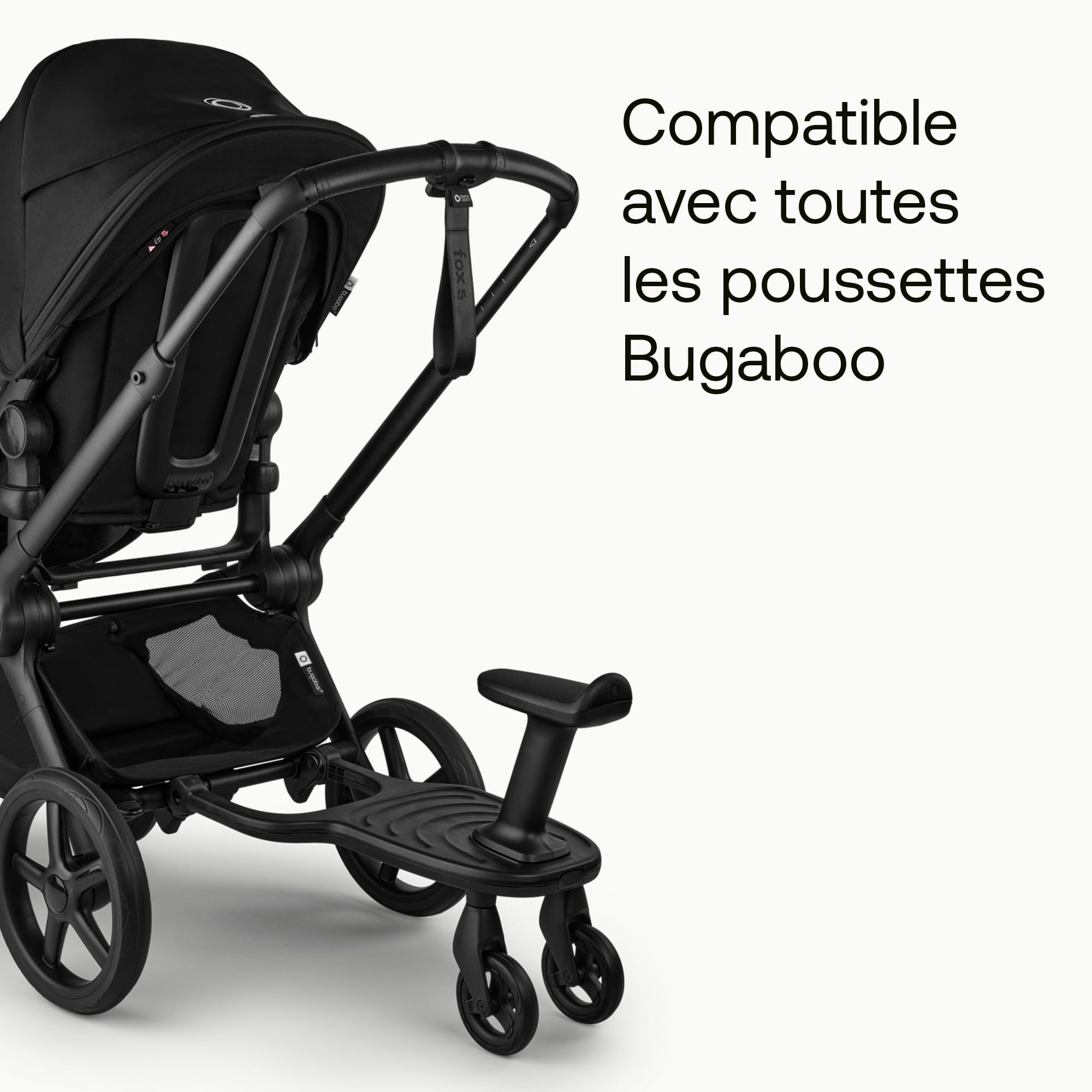 Planche à roulette confort+ de Bugaboo avec siège amovible - Pour enfants en bas âge avec option assise ou debout - Compatible avec toutes les poussettes Bugaboo - 2 roues pour plus de confort