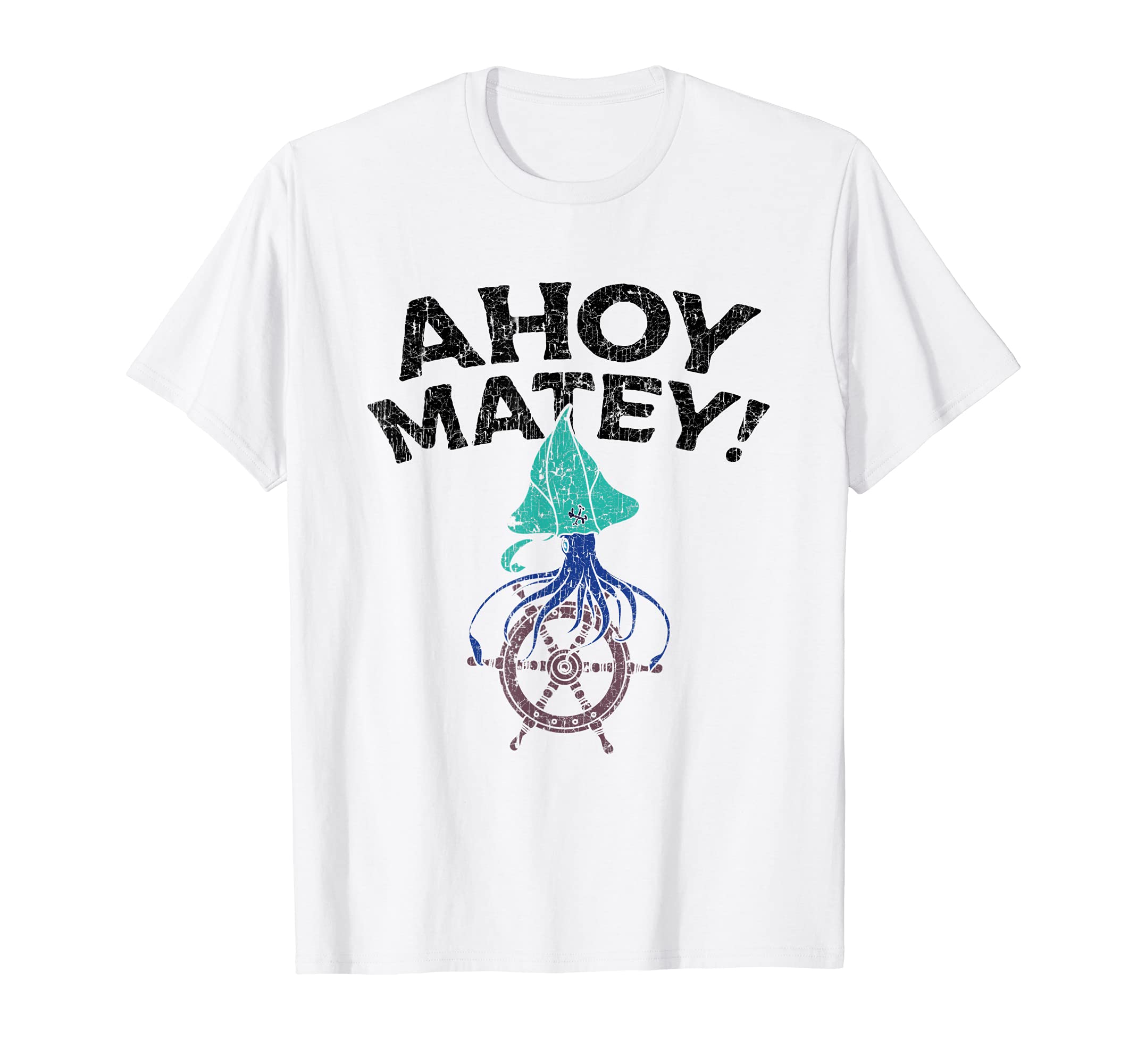 Funny Ahoy Matey Squid Pirate Captain T-Shirt