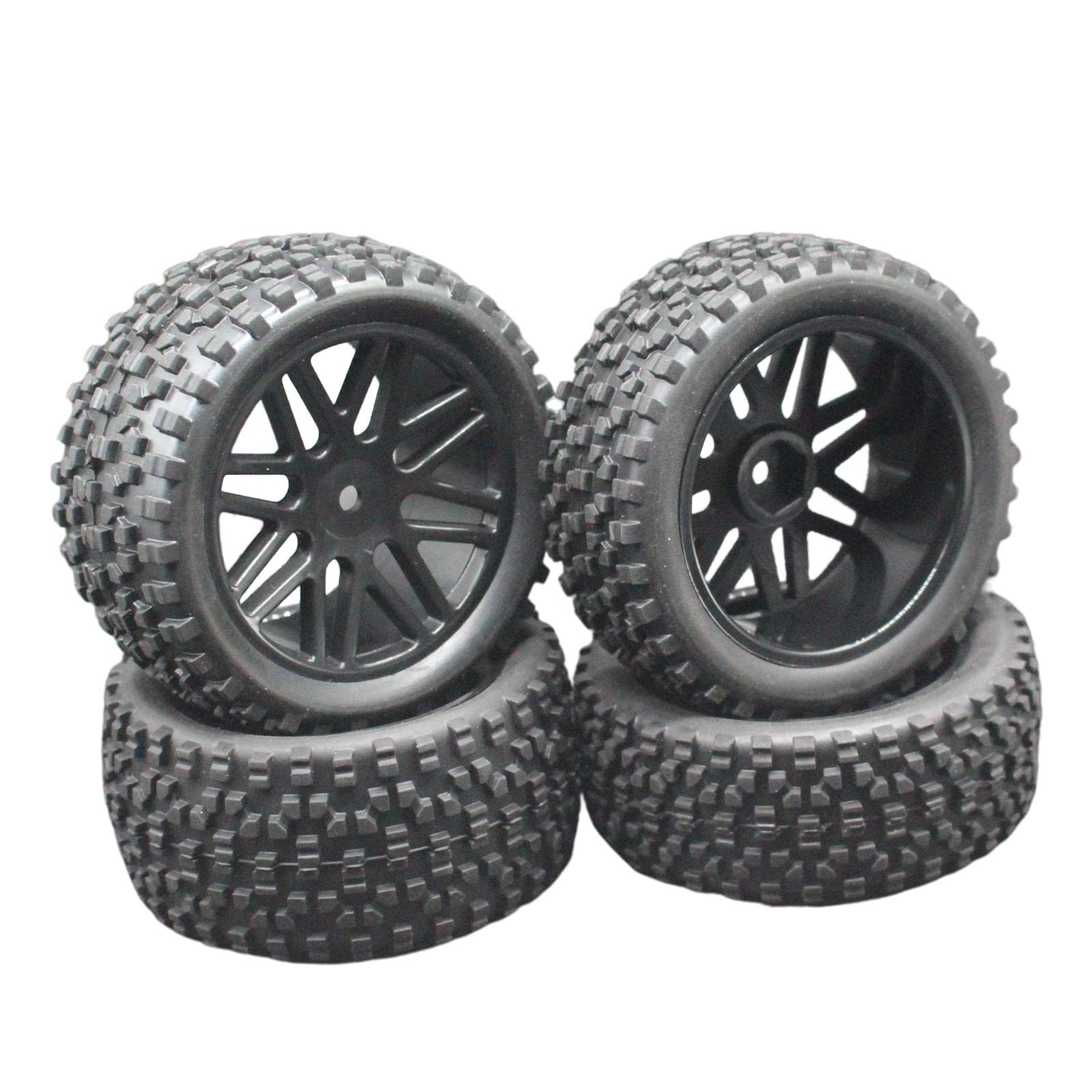 4X RC Car Tires 1/10 Vehicles Model Model Upgrade for HSP Car Model Lovers Black-image-8