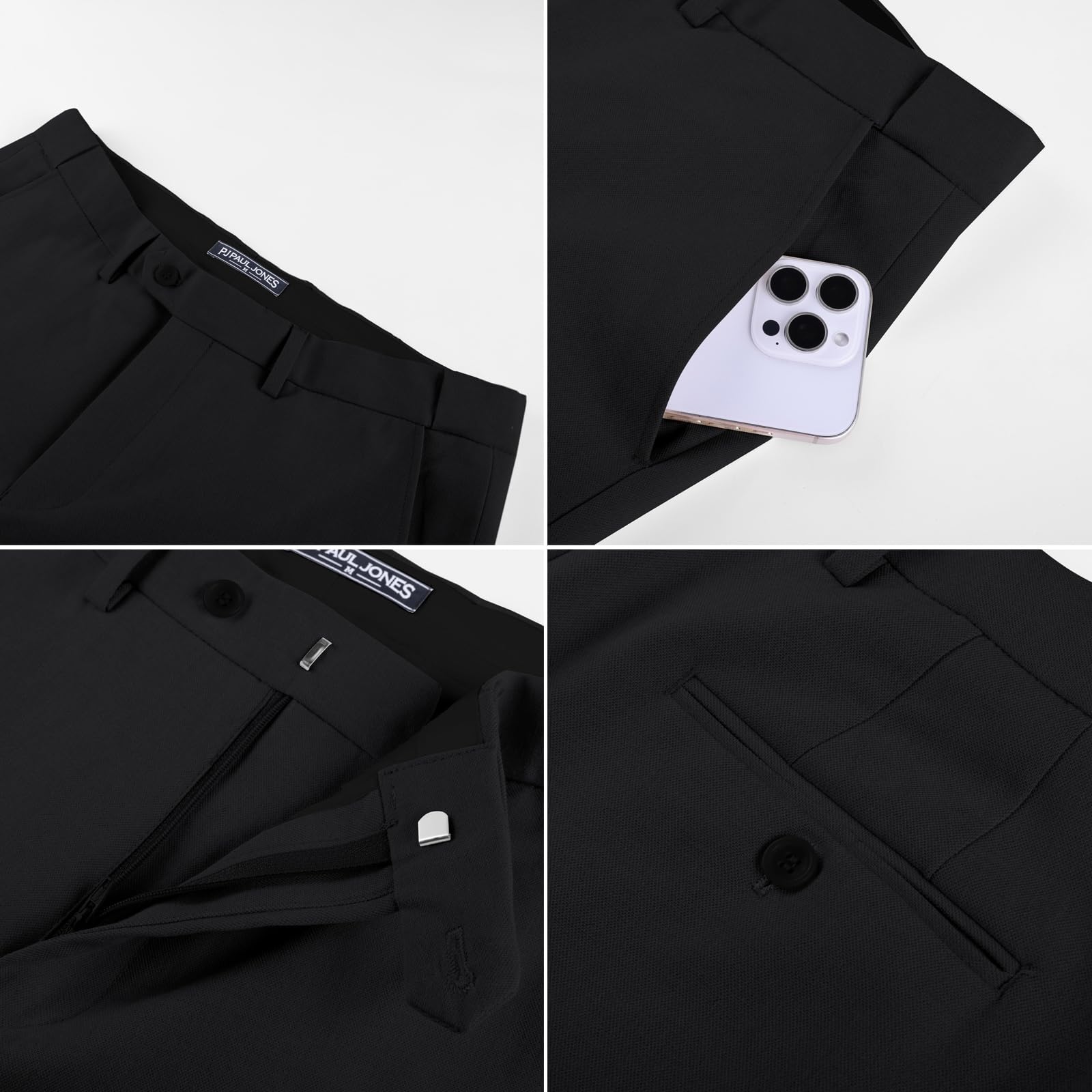 PJ PAUL JONES Costume 2 pièces pour homme, costume de mariage, smoking, coupe régulière
