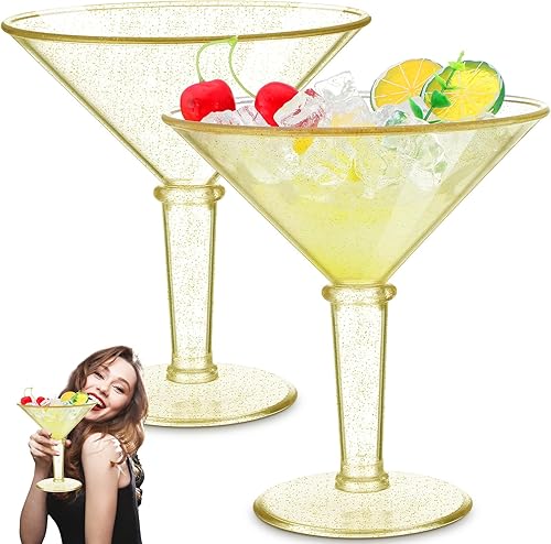 Miniatura 13 de 4 vasos de plástico gigantes de Martini de 48 onzas, jarrón grande de vidrio de Martini de 48 onzas, contenedor floral de frutas, decoración de mesa