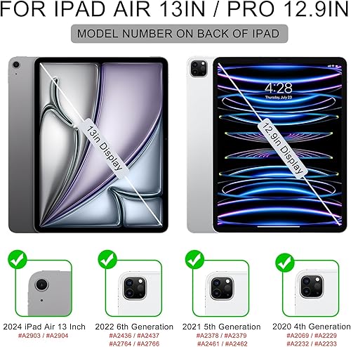 Miniatura 2 de Soke Funda para iPad Pro 12.9 con soporte para lápices, cubierta trasera de TPU suave para iPad Pro de 12.9 pulgadas, 6 5 generación (azul claro)