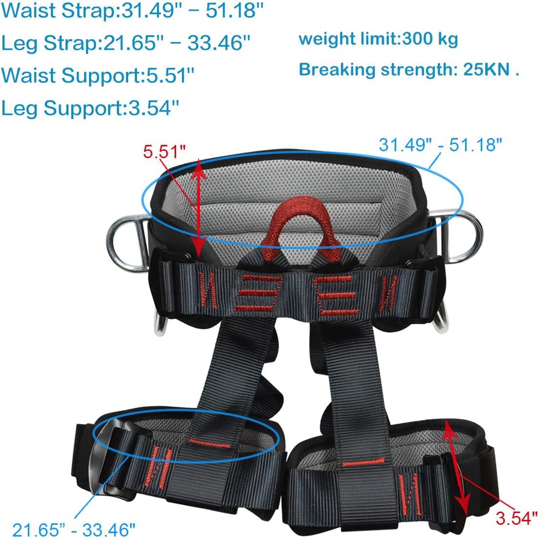 Climbing, Safety Safe Seat Belt for Outdoor Tree Climbing, Outward Band Expanding Training Large Size,Climbing Gear